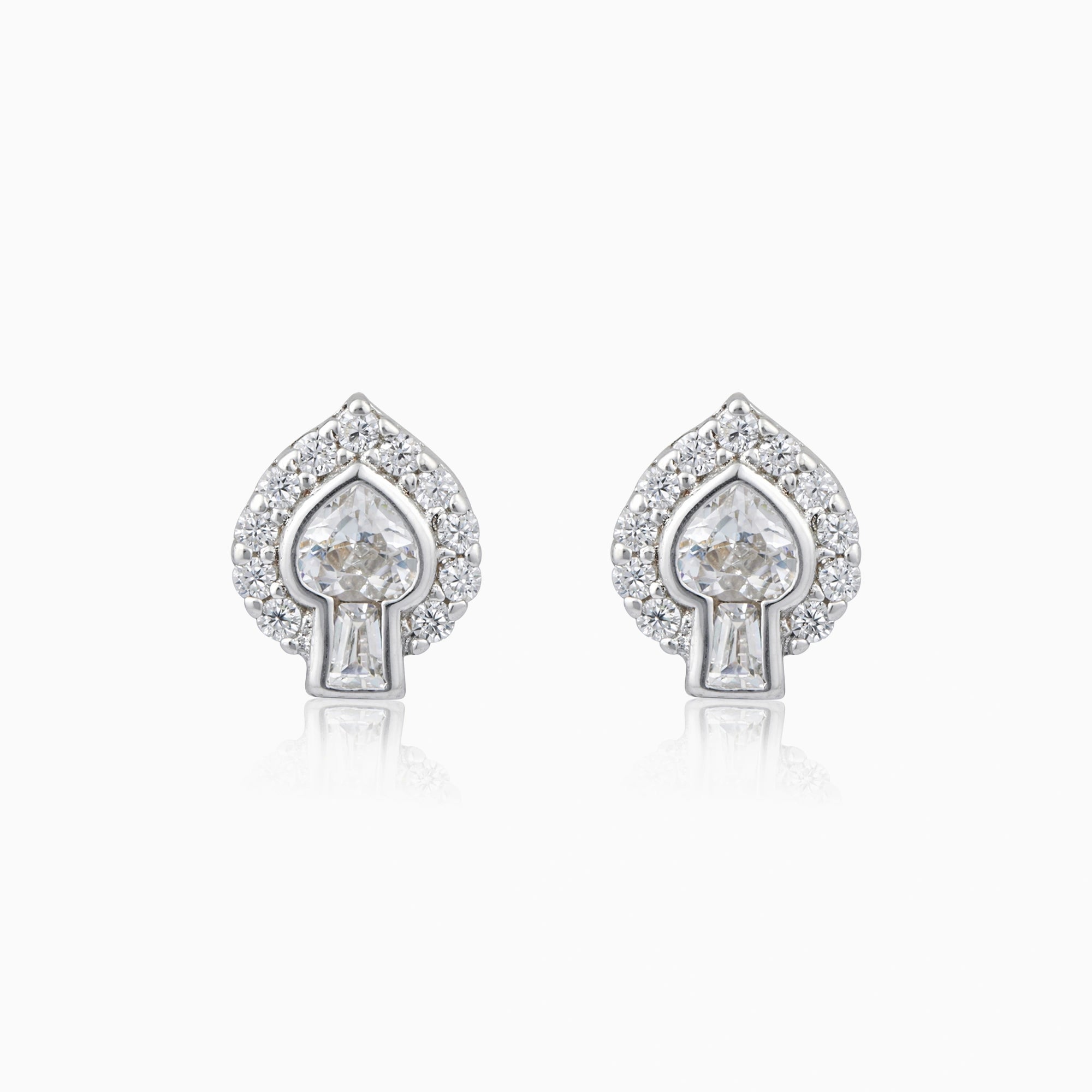 CZ Heart Stud Earrings Ishna