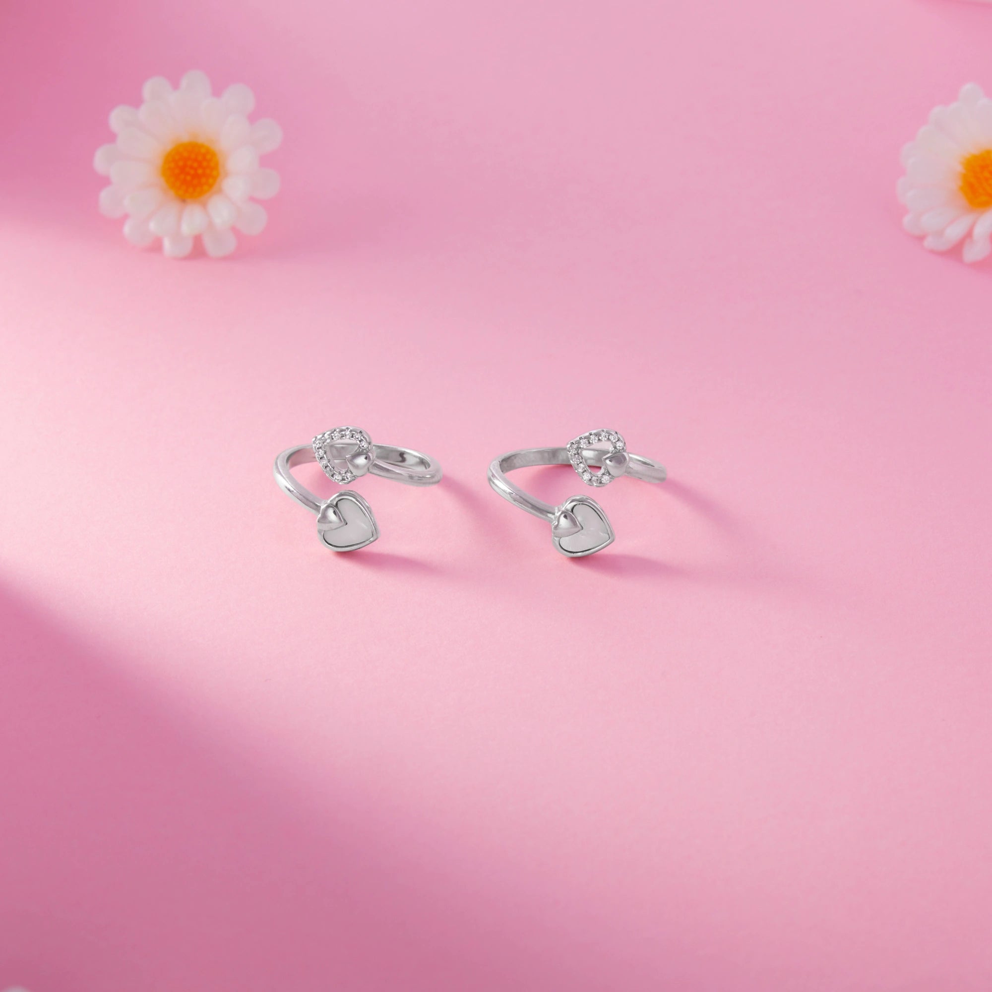 CZ Heart Wrap Motif Toe Ring