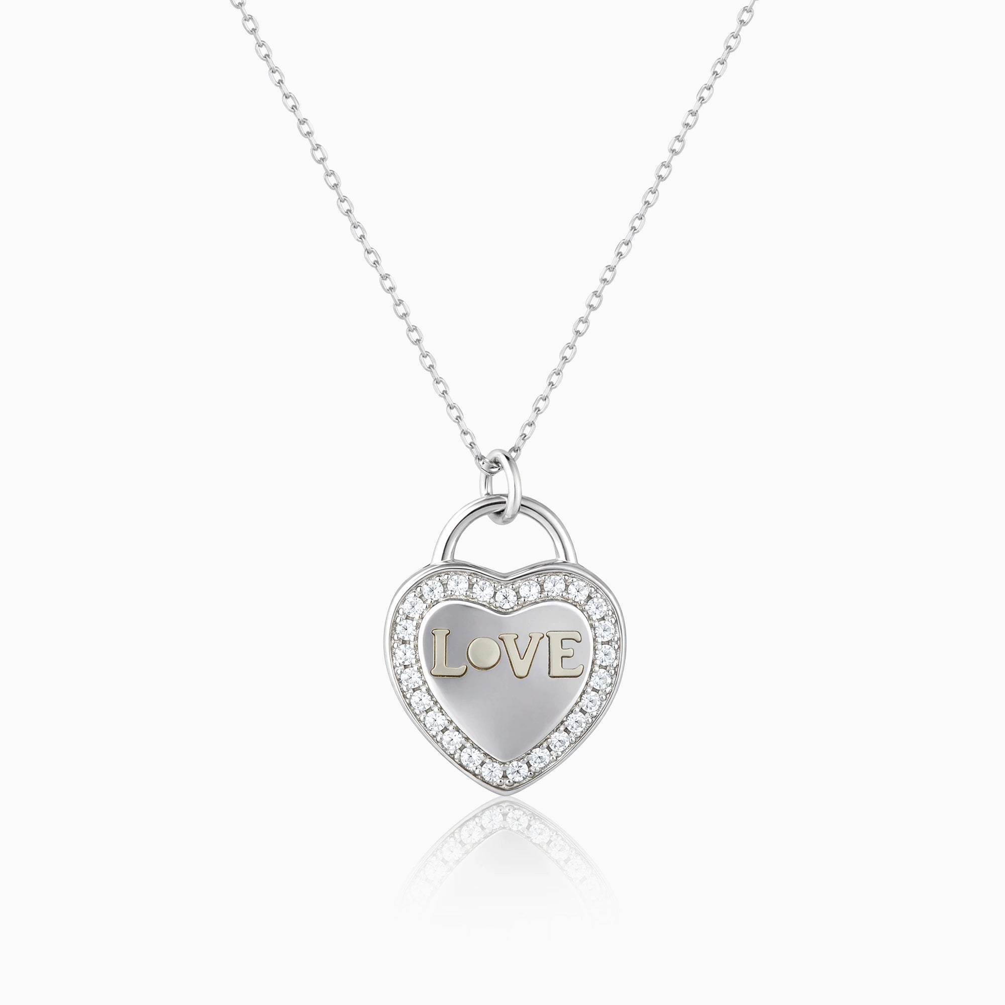 CZ Love Heart Halo Chain Ishna