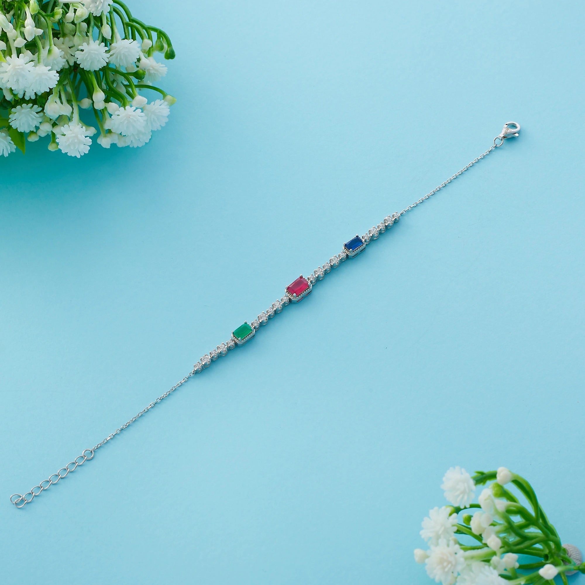CZ Multi Gemstone Bracelet Ishna
