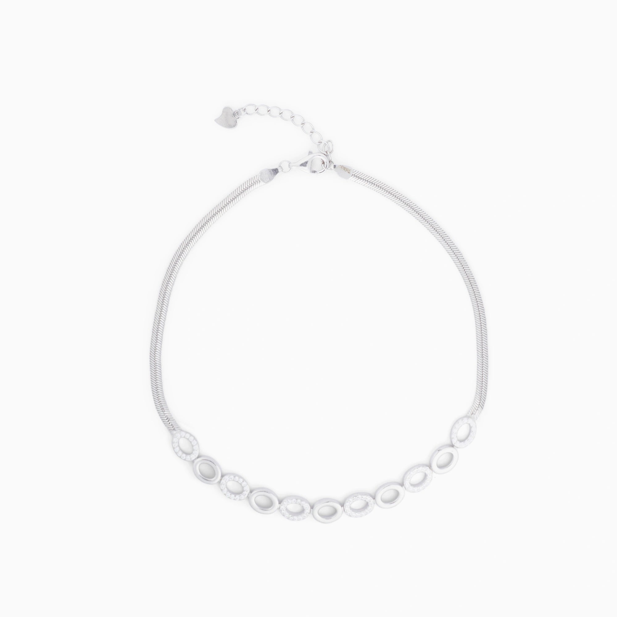 CZ Oval Link Anklet Ishna 