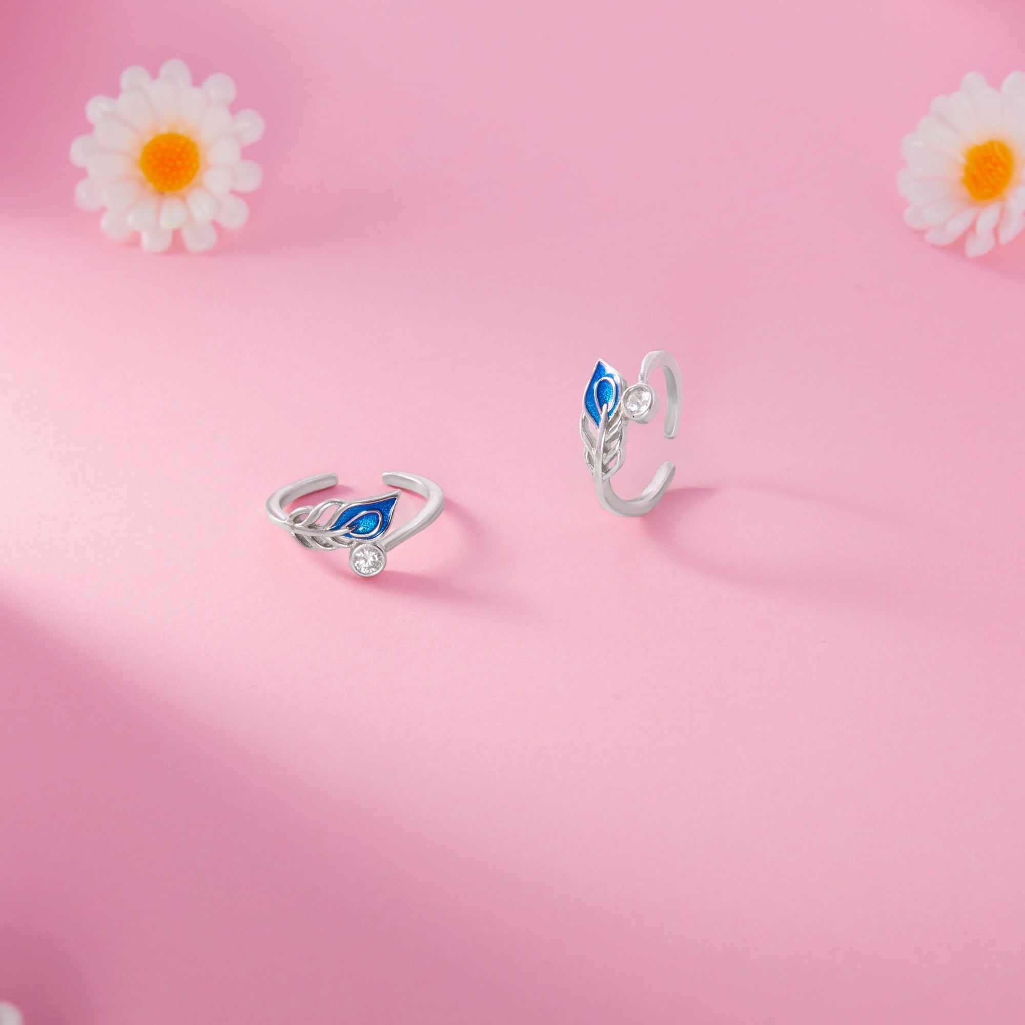 CZ Peacock Feather Toe Ring Ishna