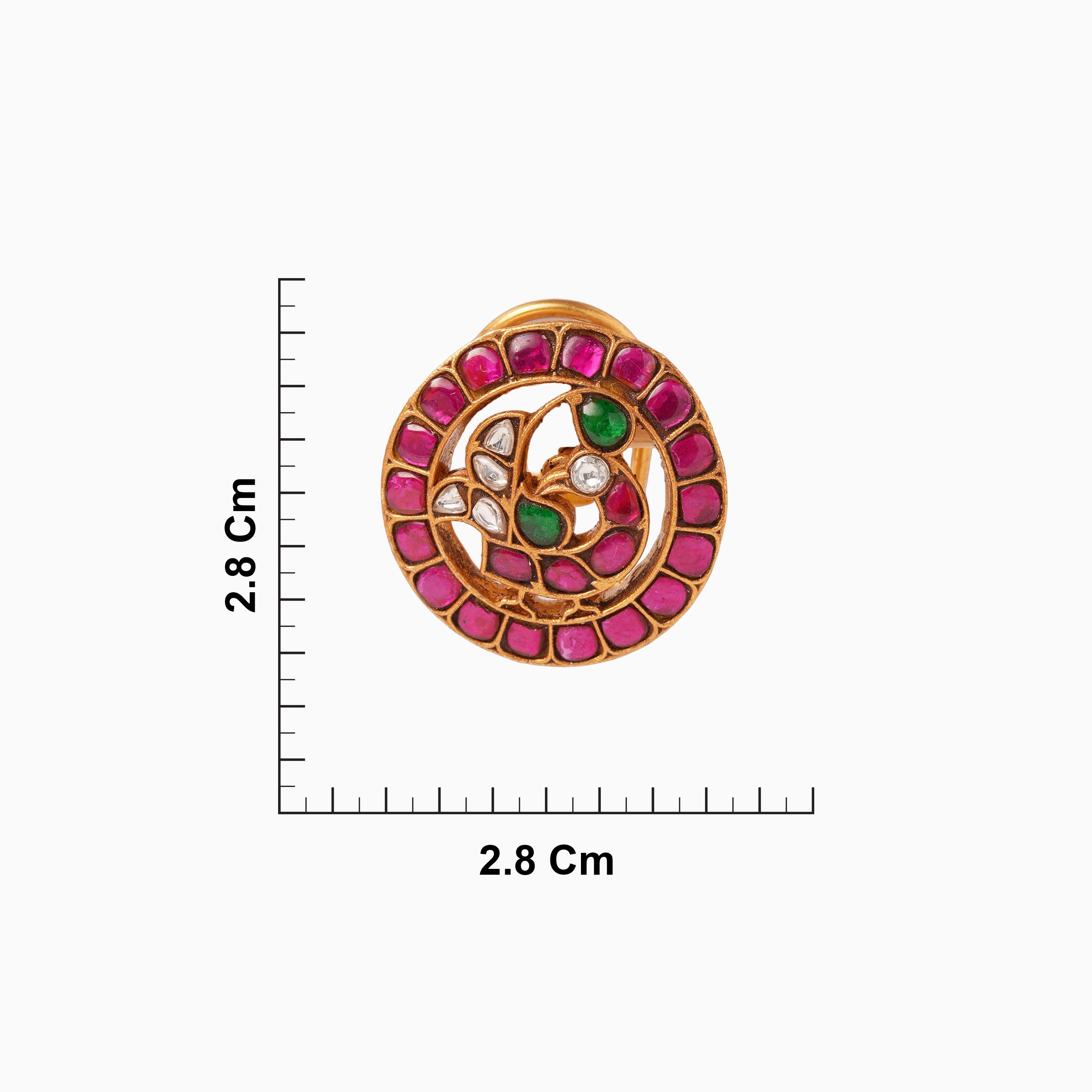 CZ Peacock Kundan Stud Earrings Ishna