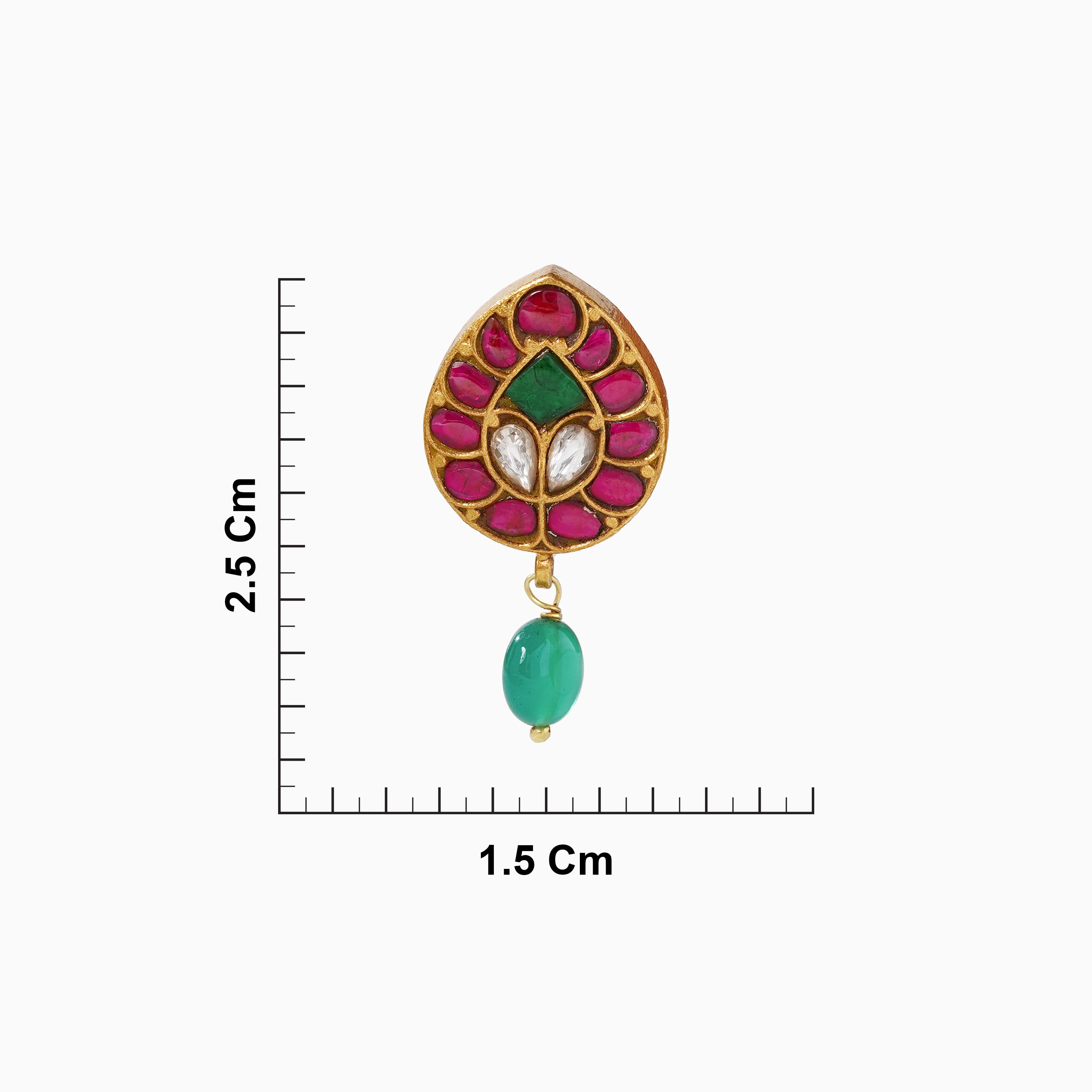 CZ Ruby & Emerald Kundan Motif Earrings Ishna