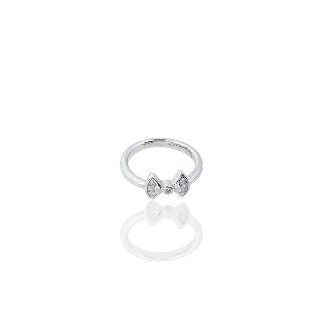 CZ Silver Bowknot Ring Ishna