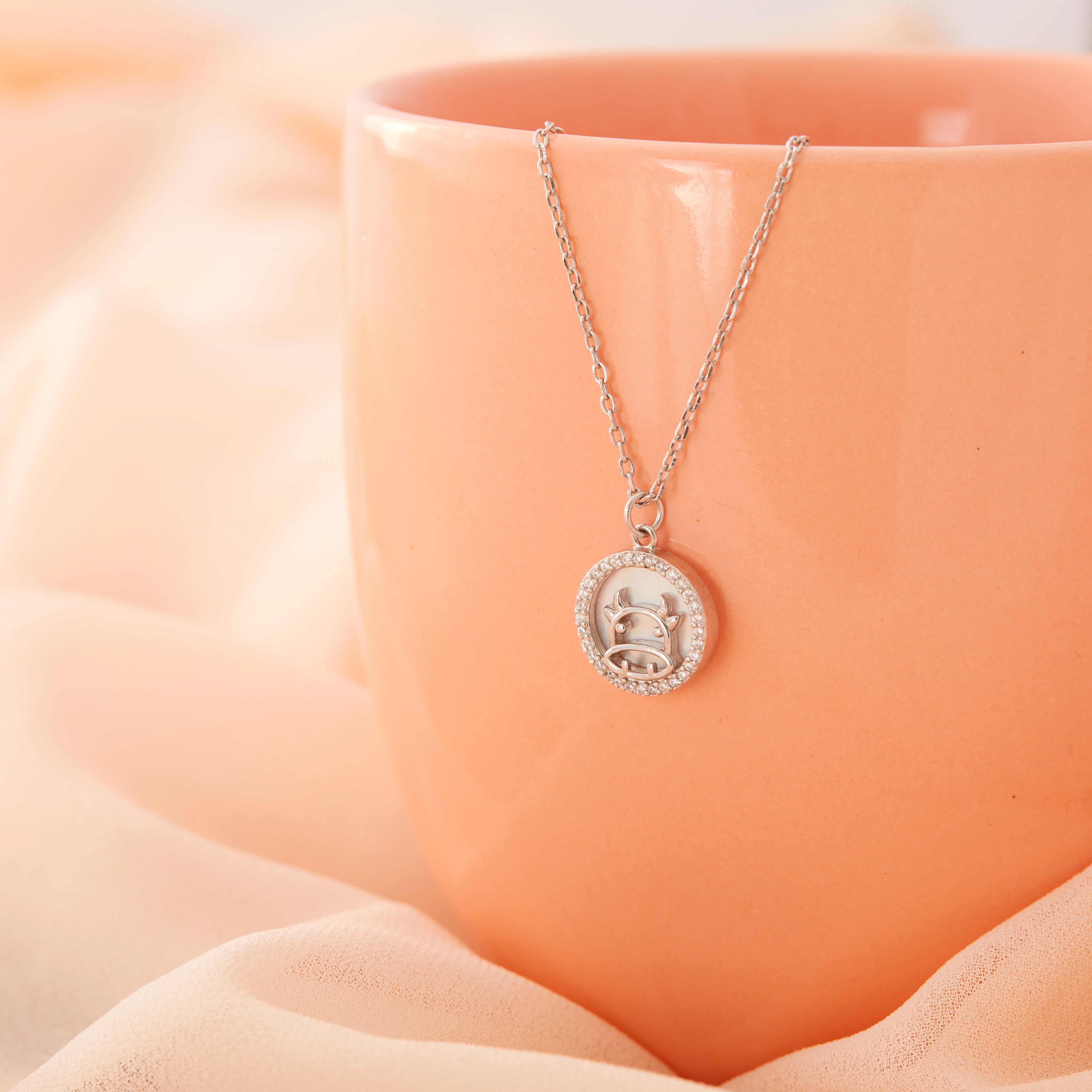 CZ Silver Cow Chain Ishna 