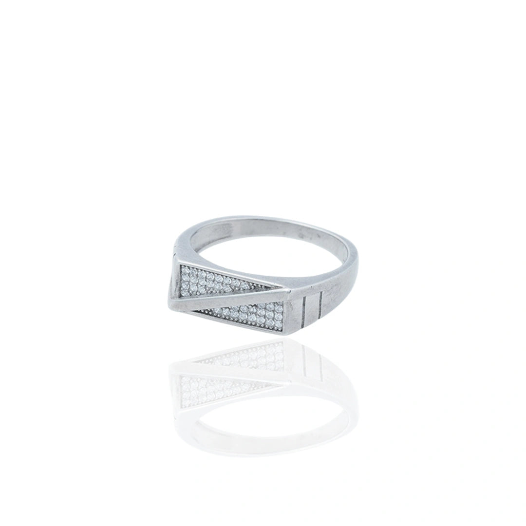 CZ Silver Geometric Ring Ishna