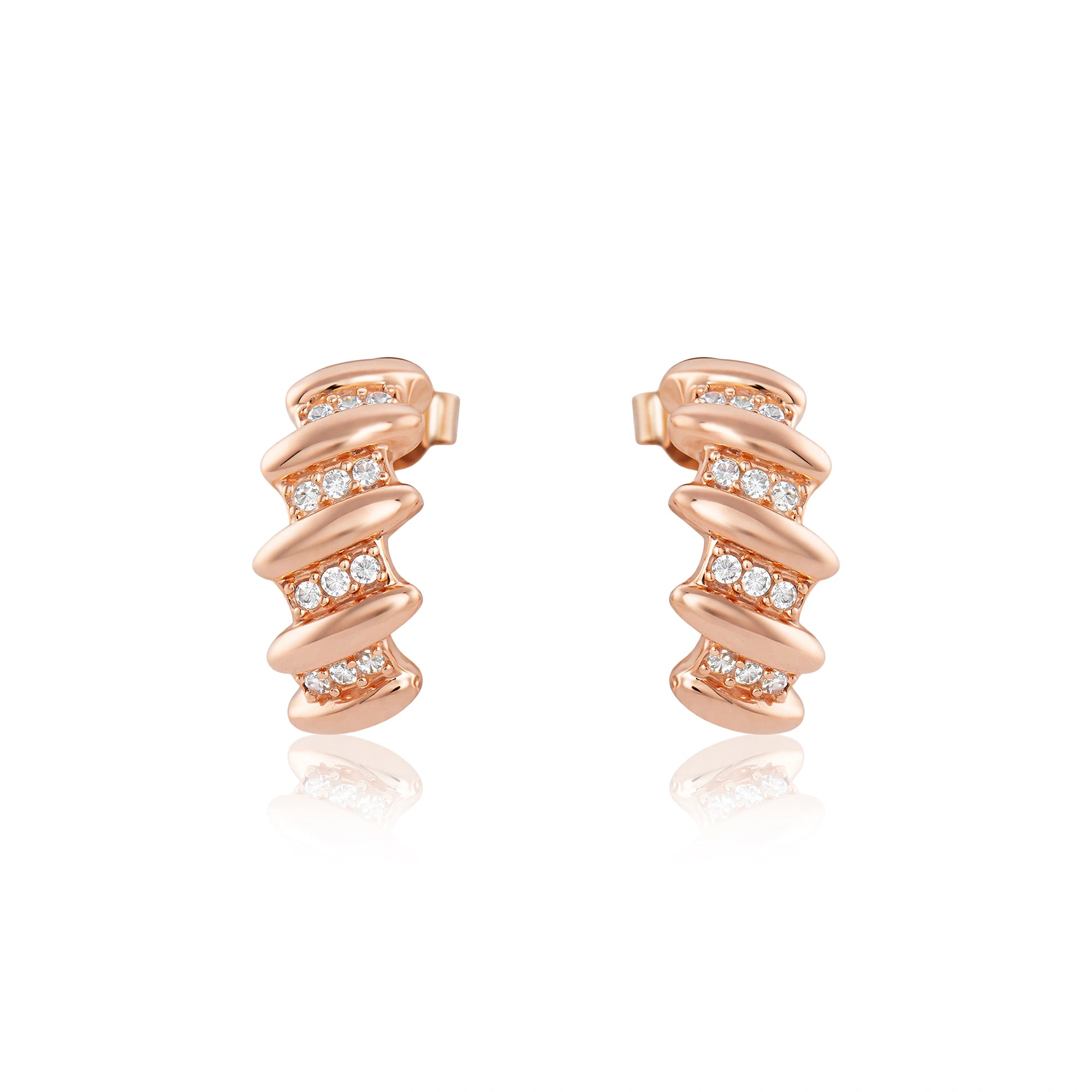 CZ Spiral Hoop Earrings Ishna