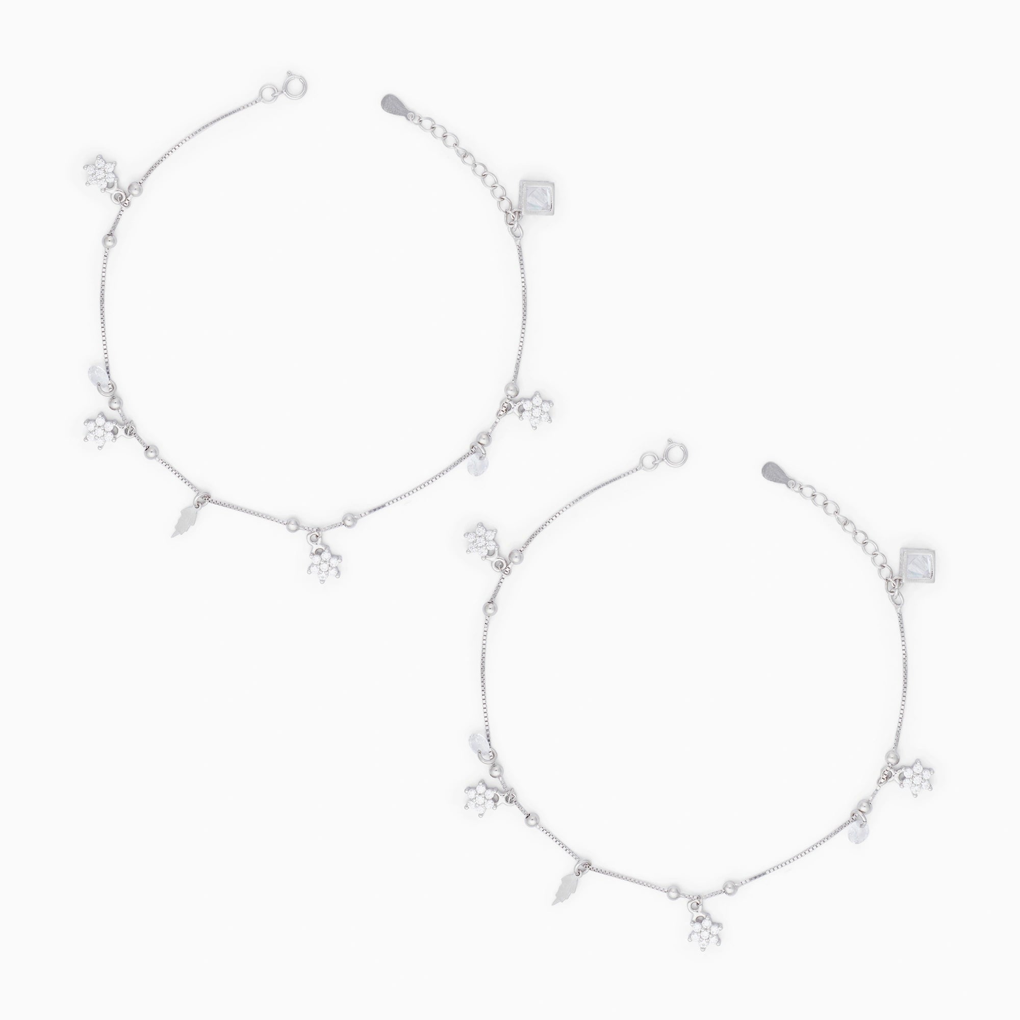 CZ Star Charm Anklet Ishna