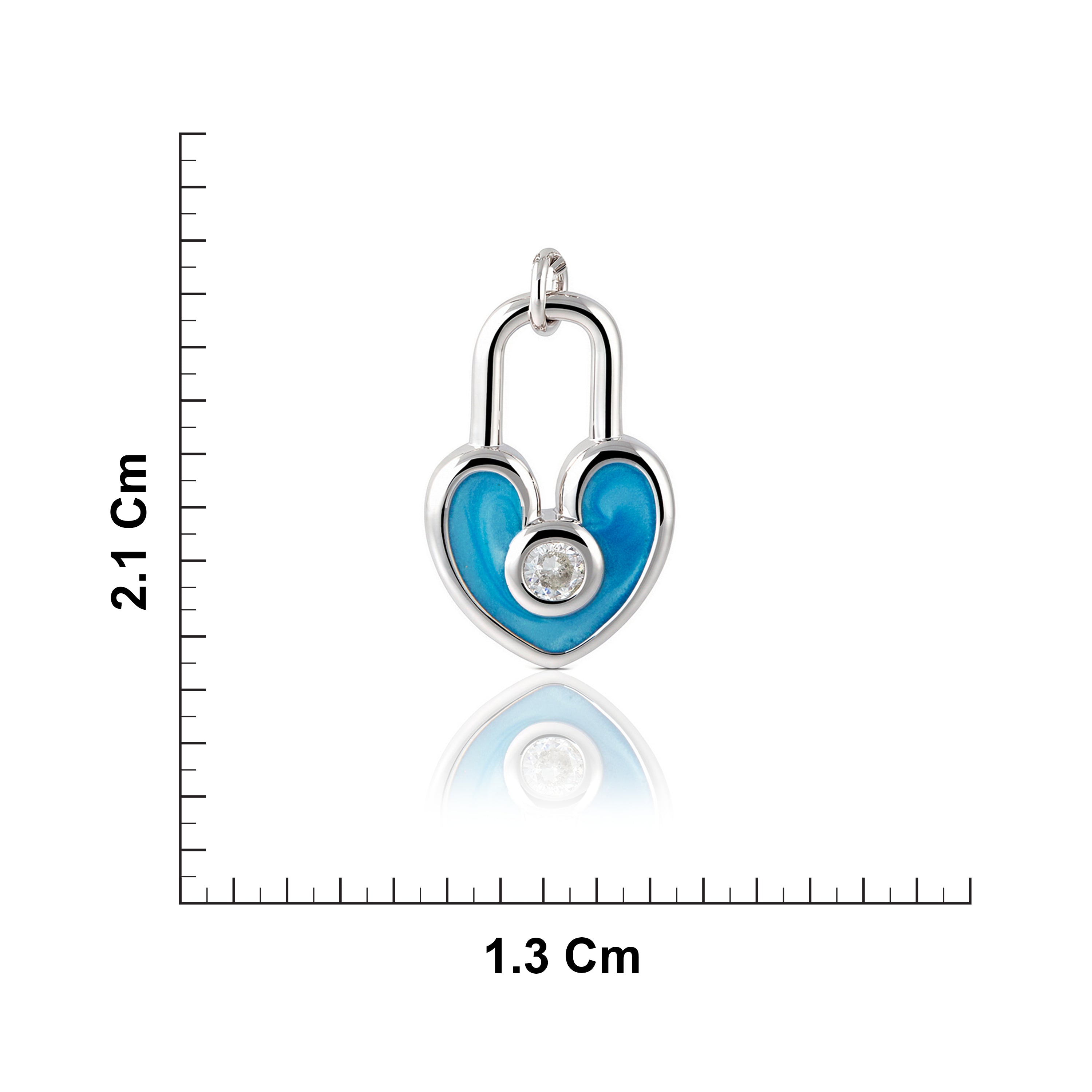 CZ Sterling Silver Heart Padlock Pendant Ishna