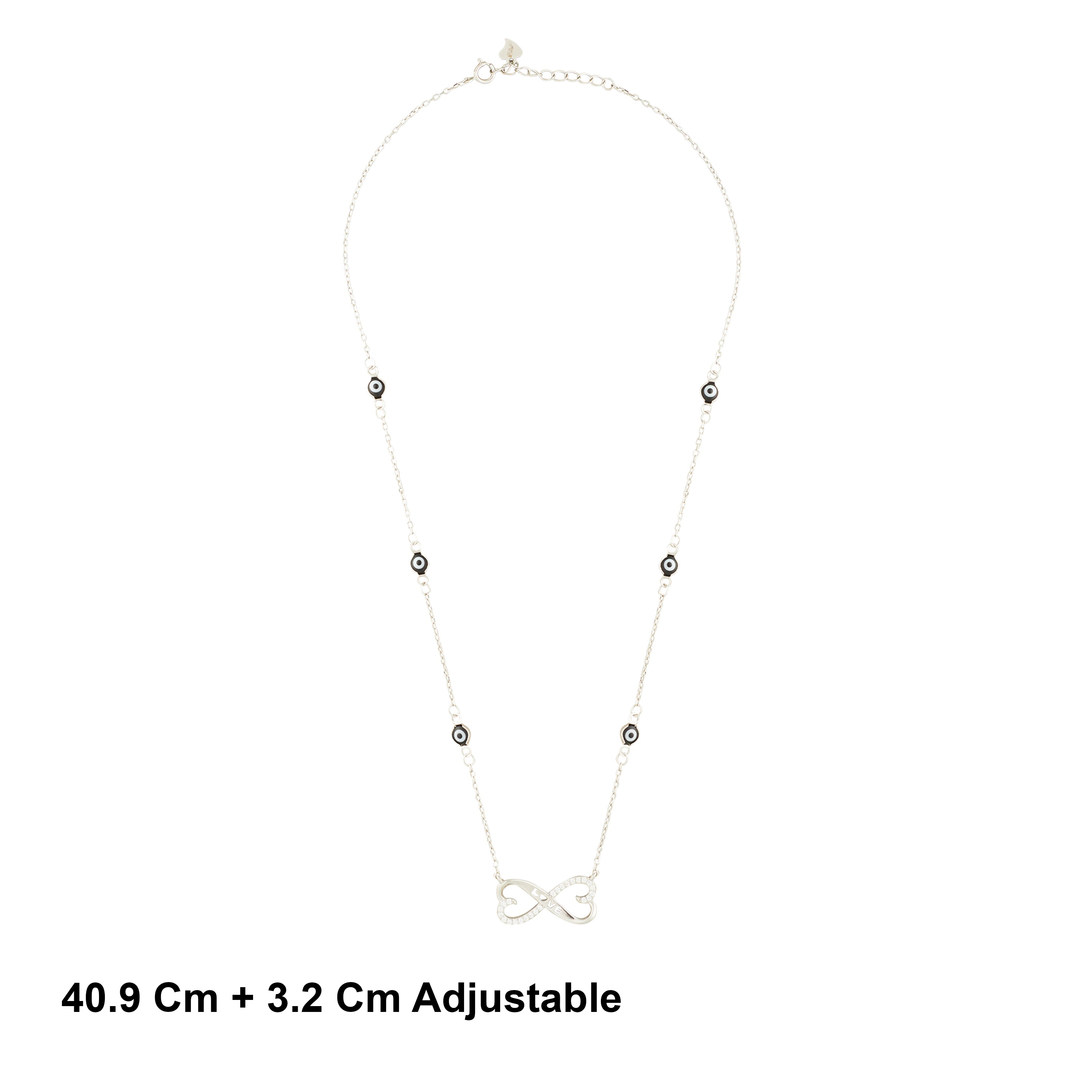 CZ Sterling Silver Infinity Love Chain Ishna