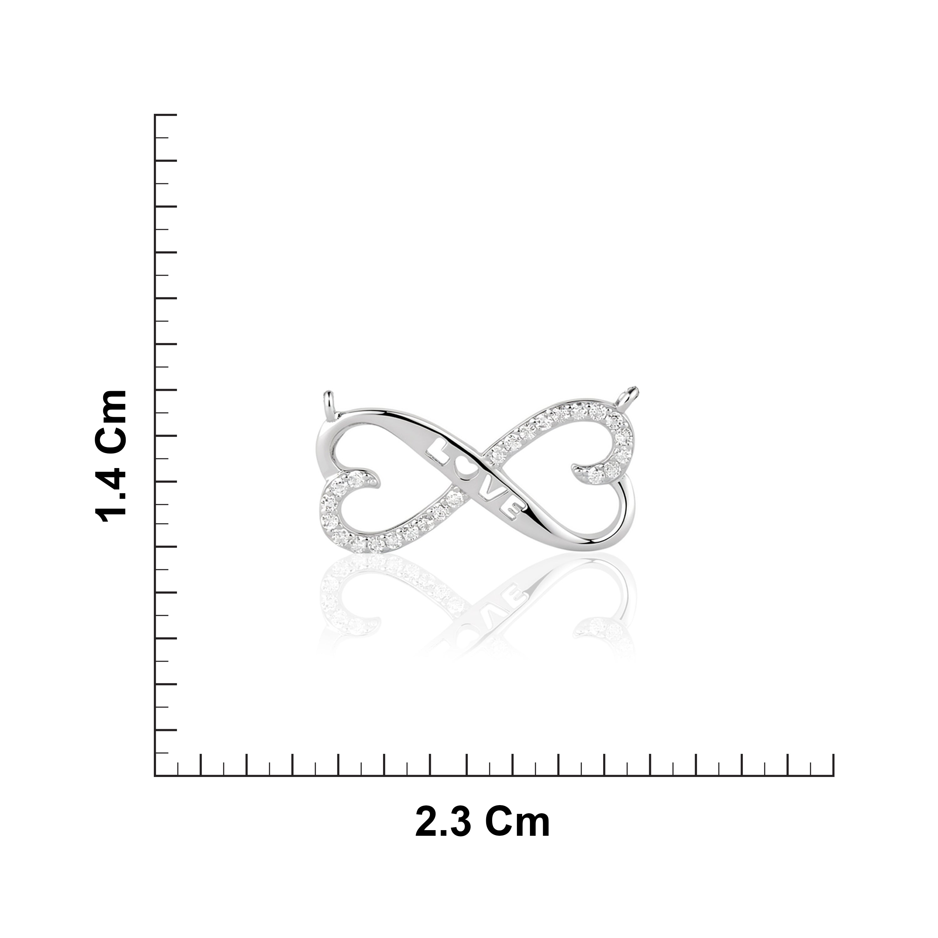 CZ Sterling Silver Infinity Love Pendant Ishna