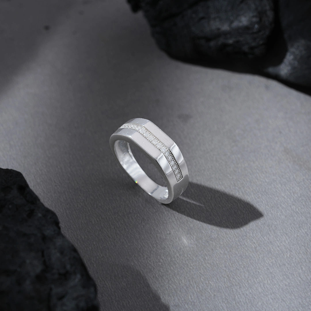 CZ Sterling Silver Pave Ring Ishna