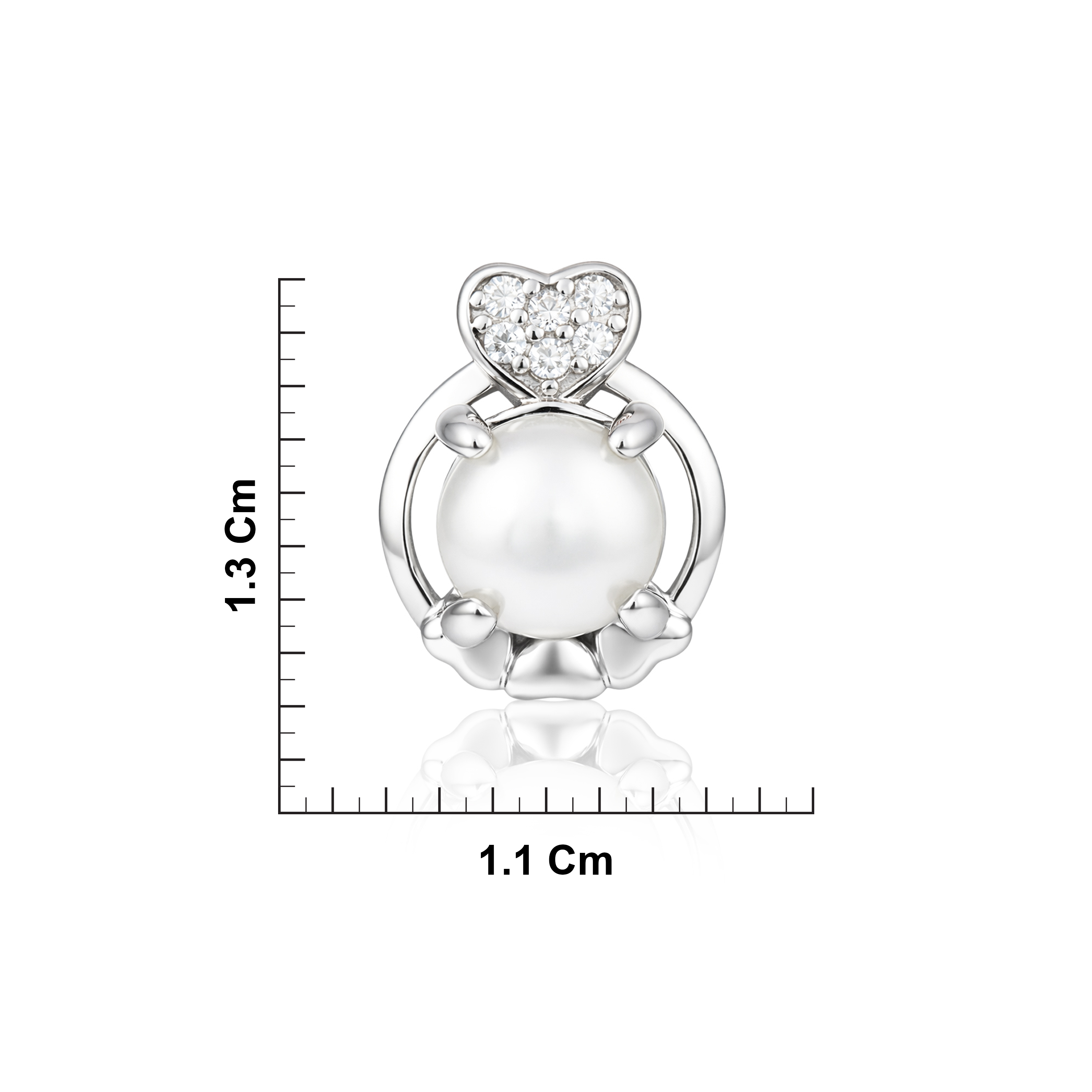 CZ Sterling Silver Pearl Halo Stud Earrings Ishna
