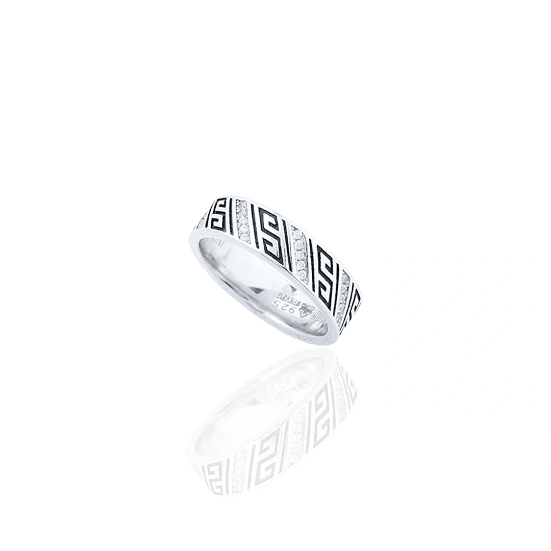 CZ Stone Meander Ring Ishna