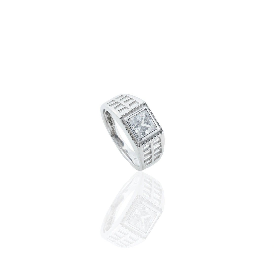 CZ Stone Studded Square Ring Ishna