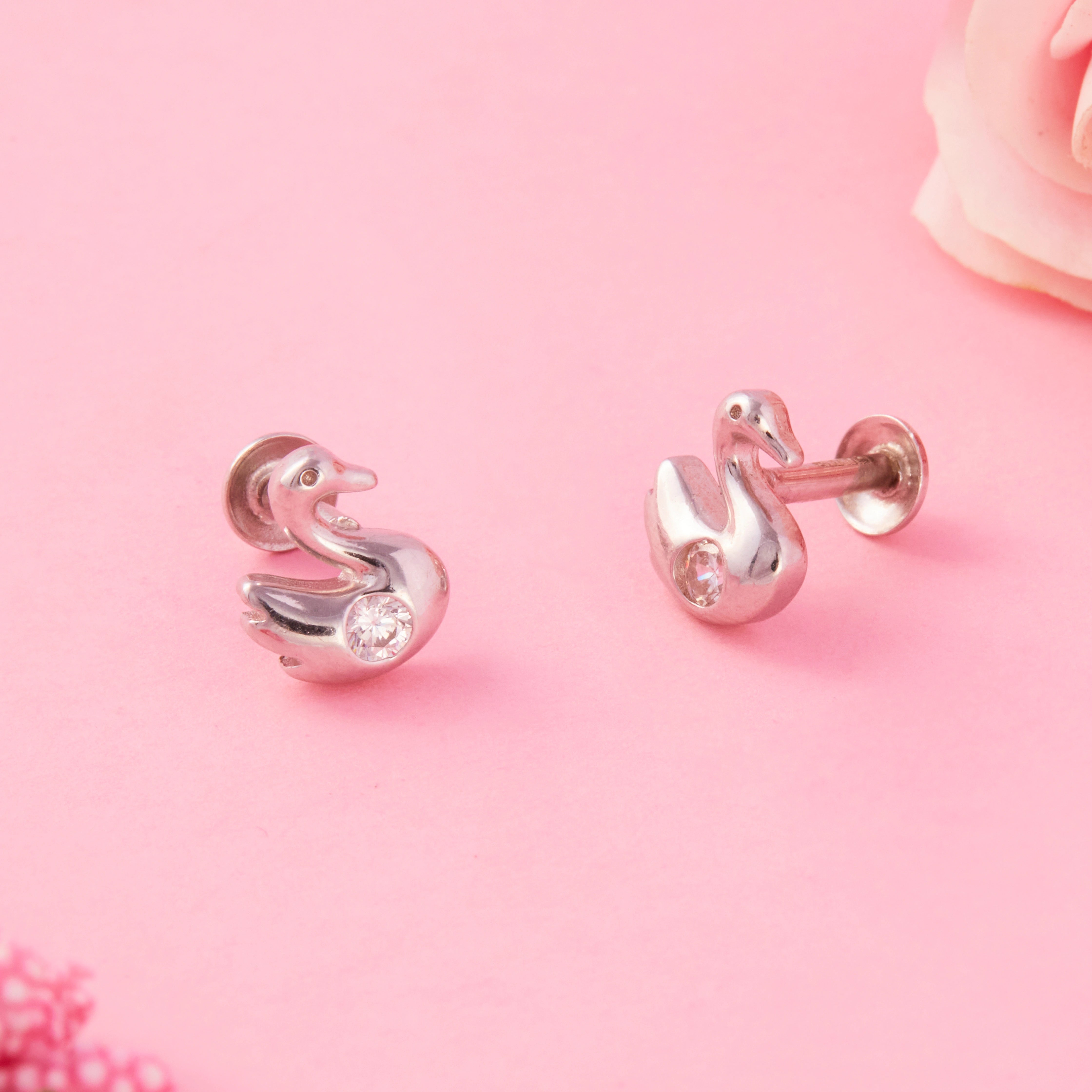 CZ Swan Earrings Ishna