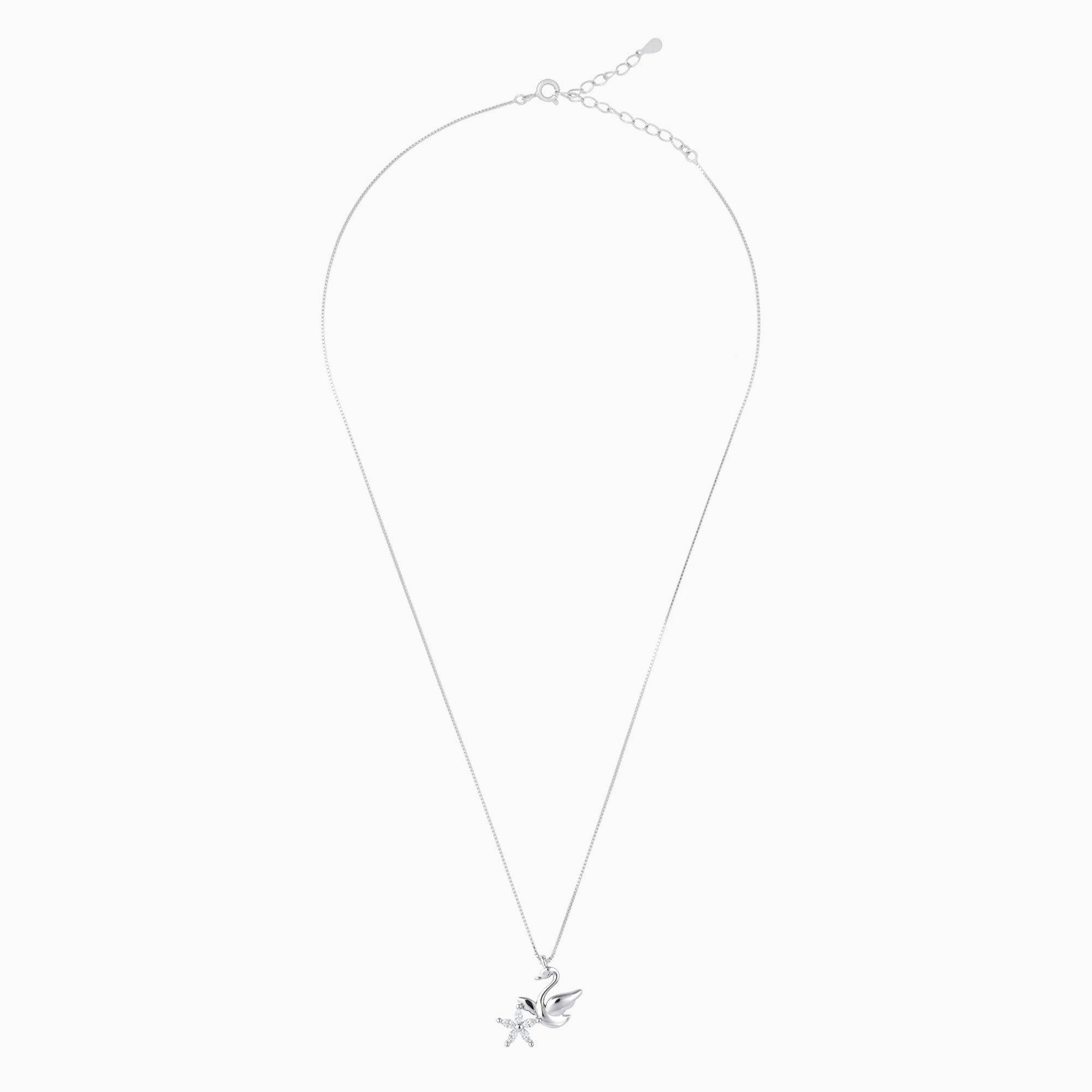 CZ Swan Flower Chain