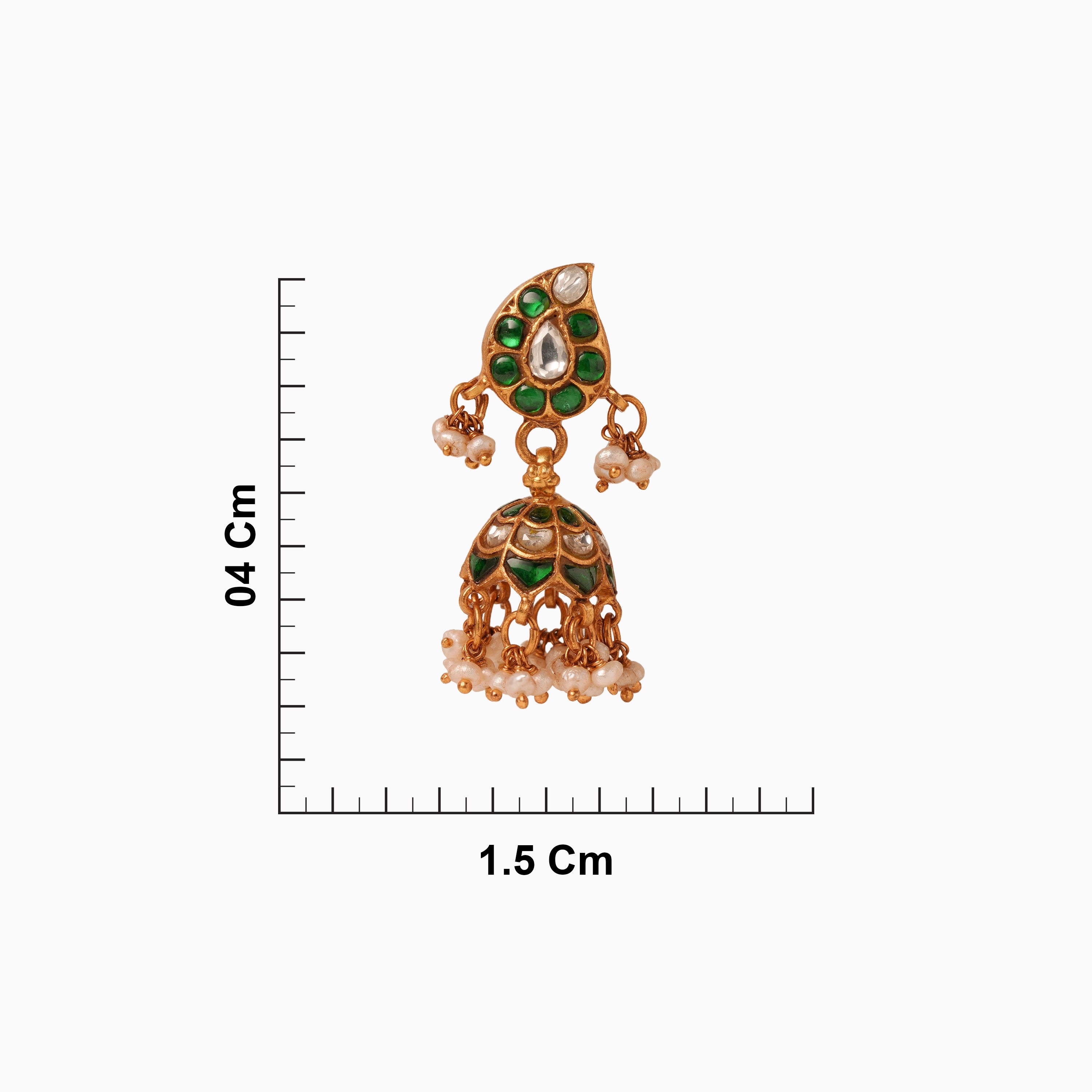 CZ Teardrop Kundan Jhumka Earrings Ishna
