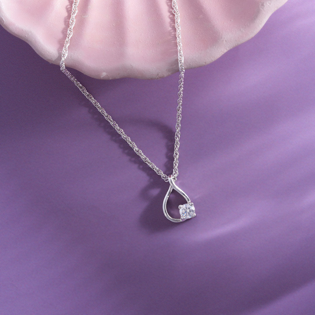 CZ Teardrop Pendant Chain Ishna
