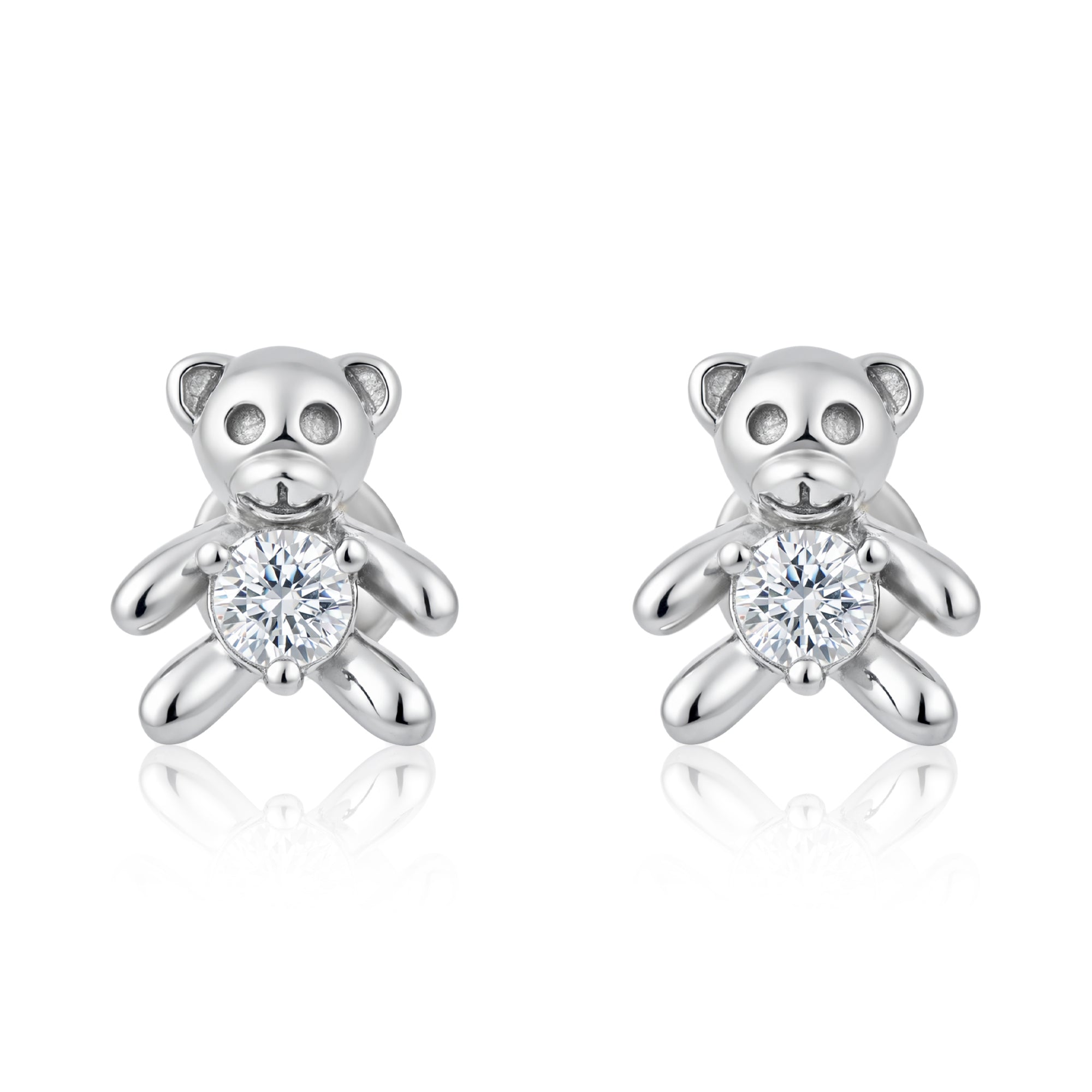 CZ Teddy Bear Stud Earrings Ishna