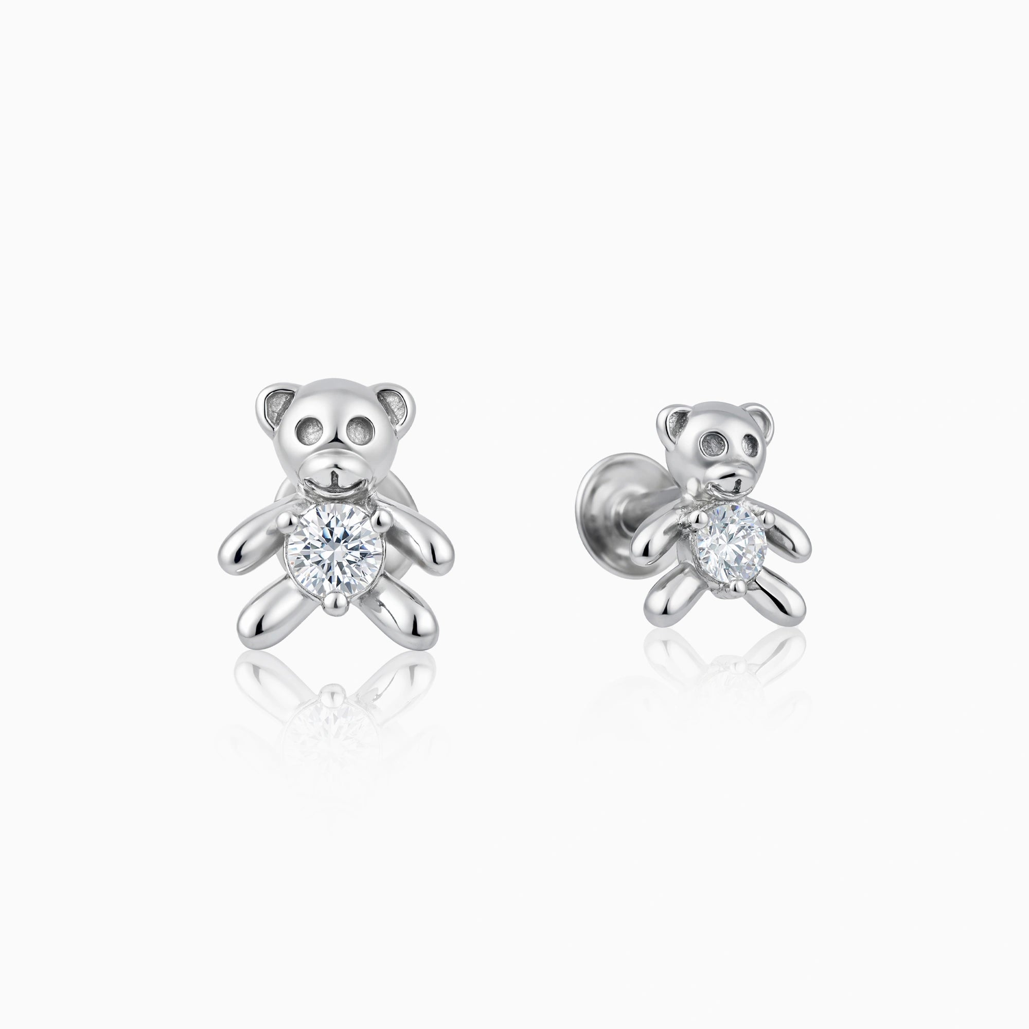 CZ Teddy Bear Stud Earrings Ishna