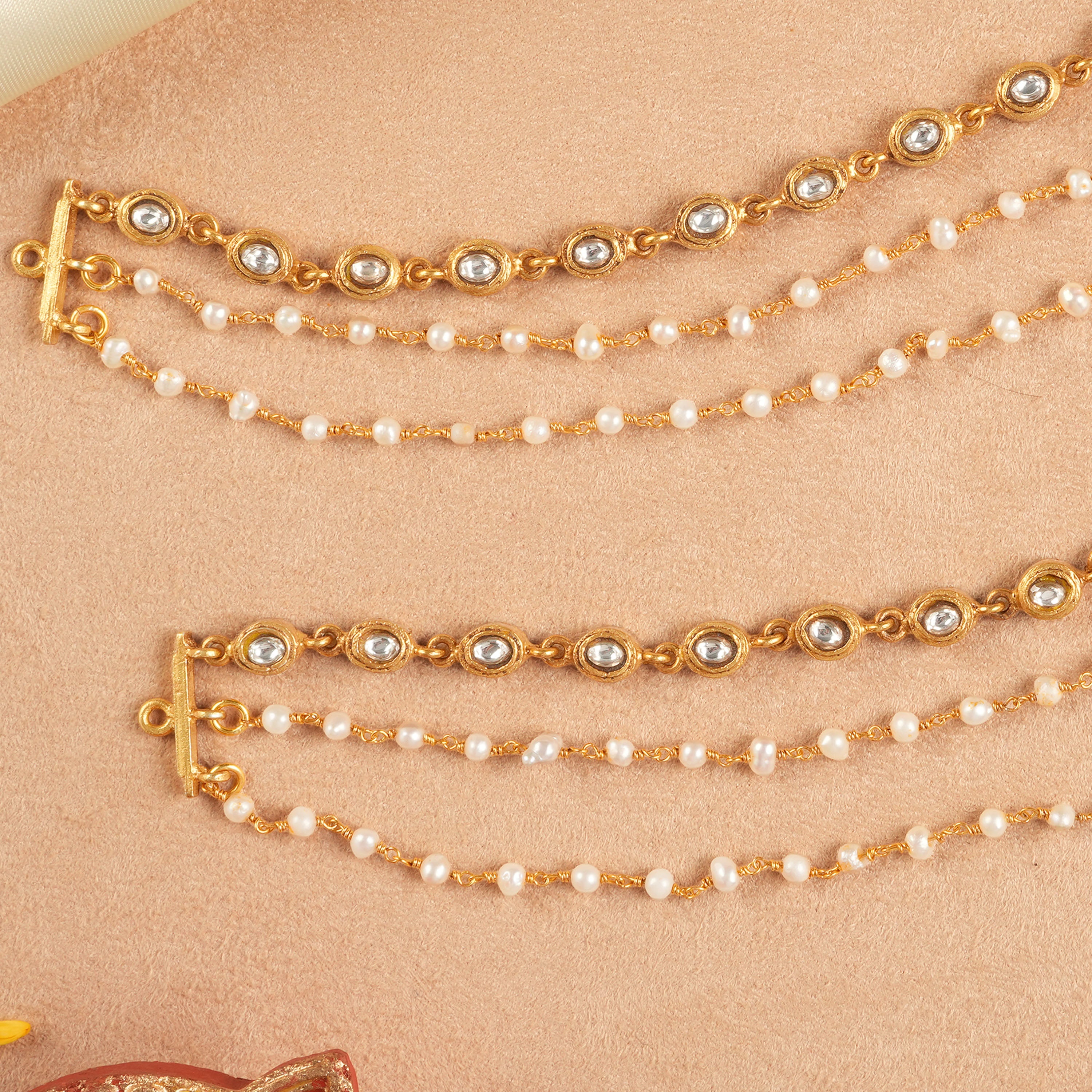CZ and Pearl Bridal Mattal Hair Accessory Ishna