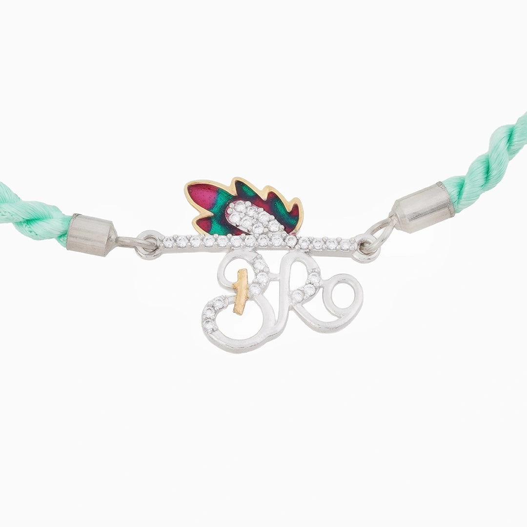 CZ bro sterling silver rakhi Ishna