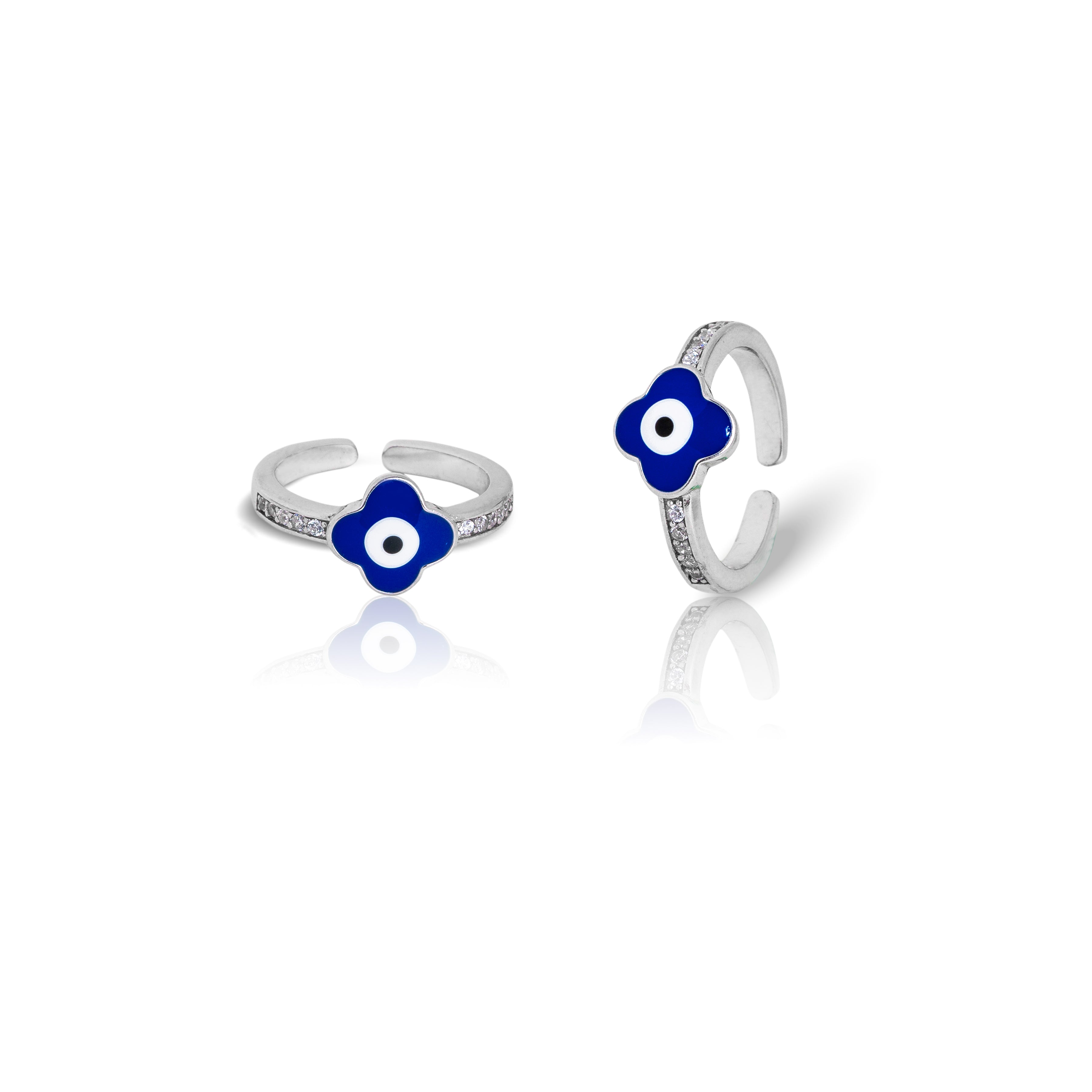 CZ evil eye adjustable toe ring