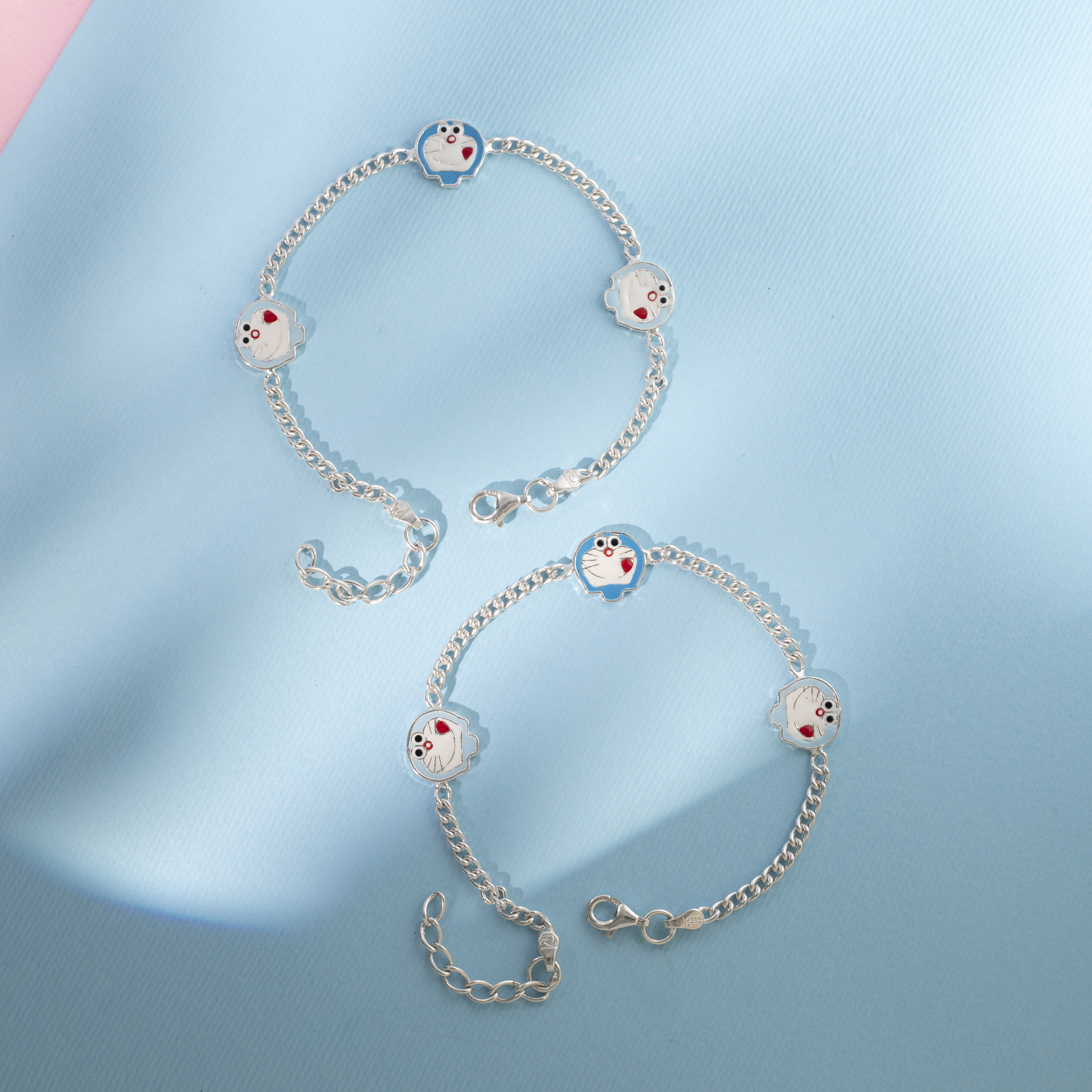 Cartoon character silver anklet for kids