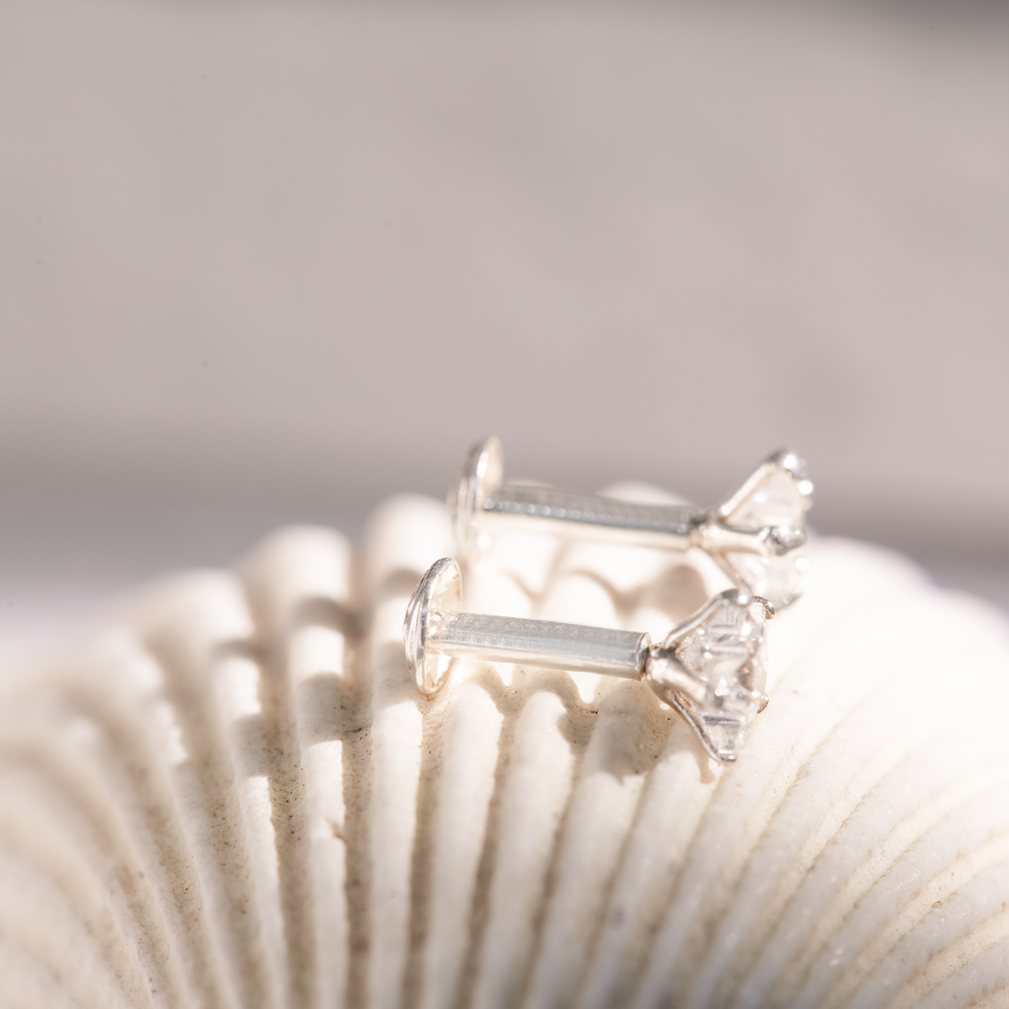 Celestial star silver side ear stud