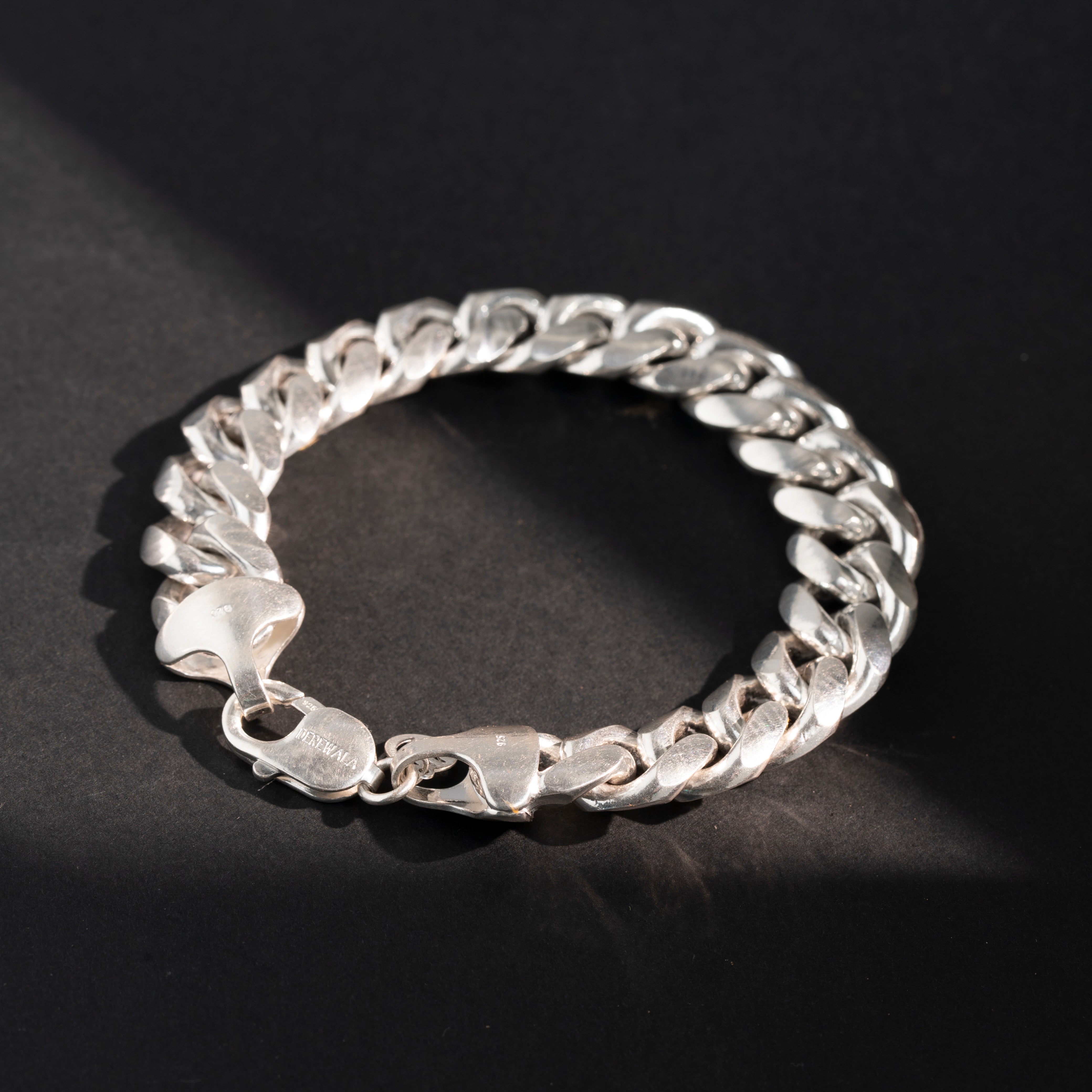 Chunky silver chain bracelet polished finish