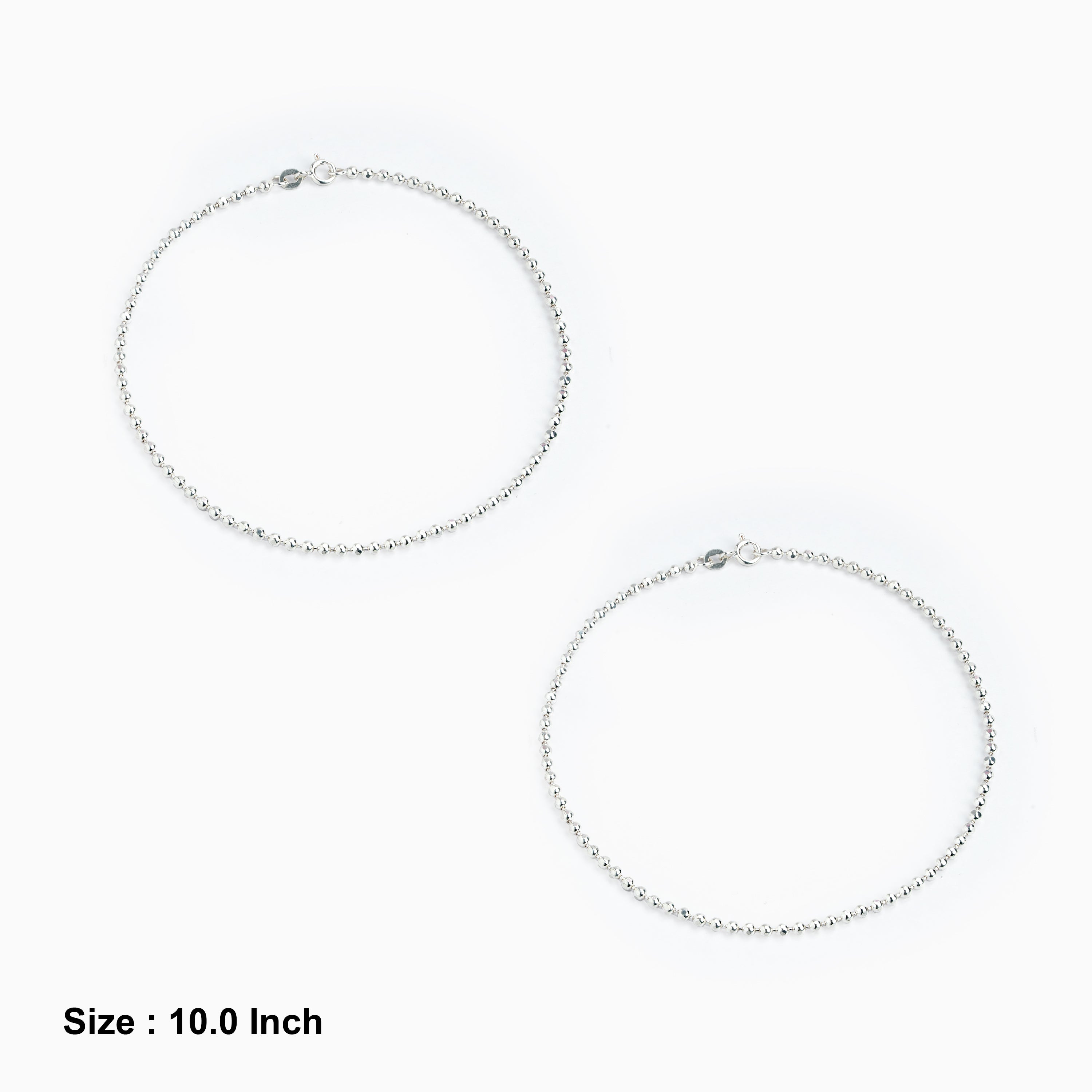 Classic 925 Sterling Silver Ball Design Anklet Ishna