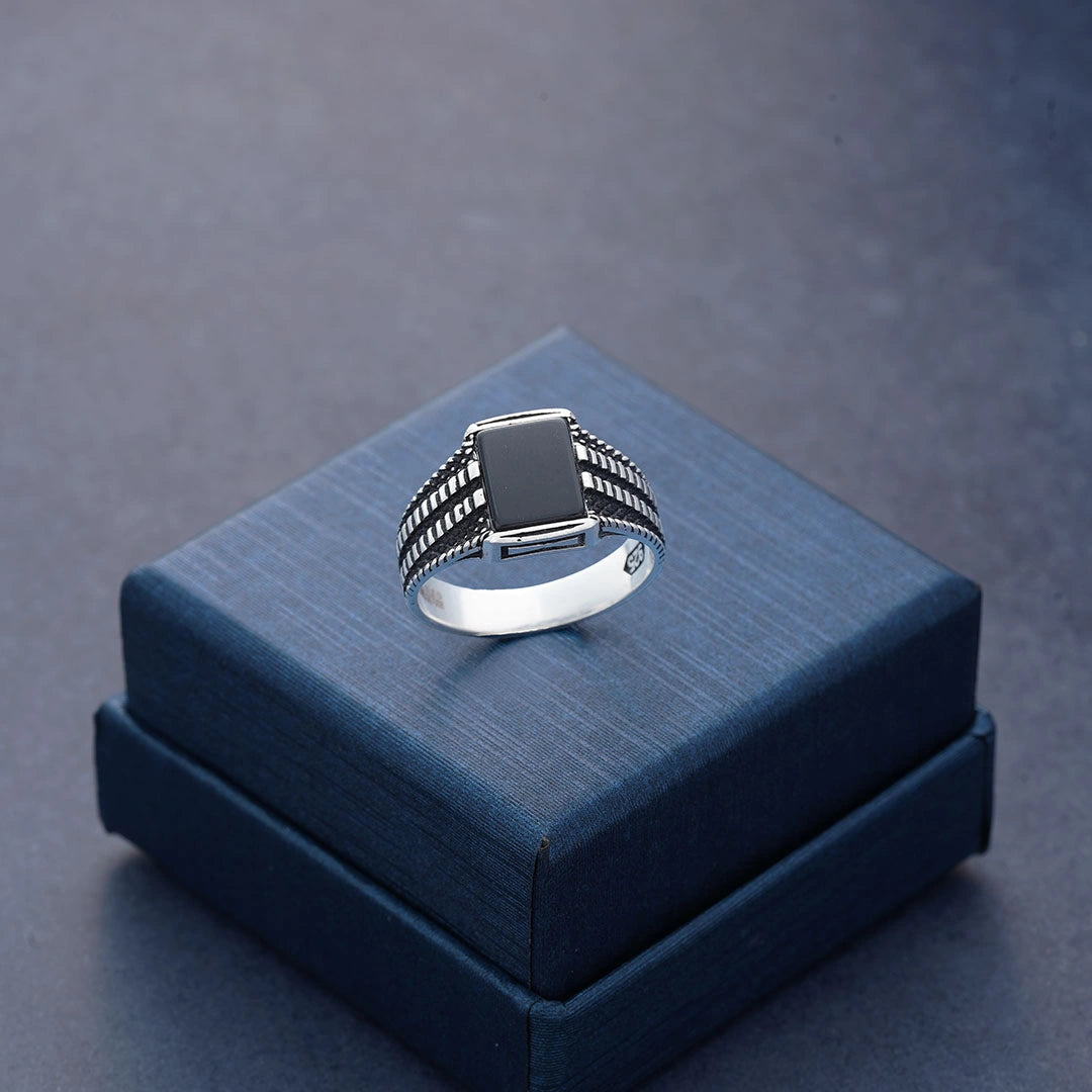 Classic Black Stone Ring Ishna