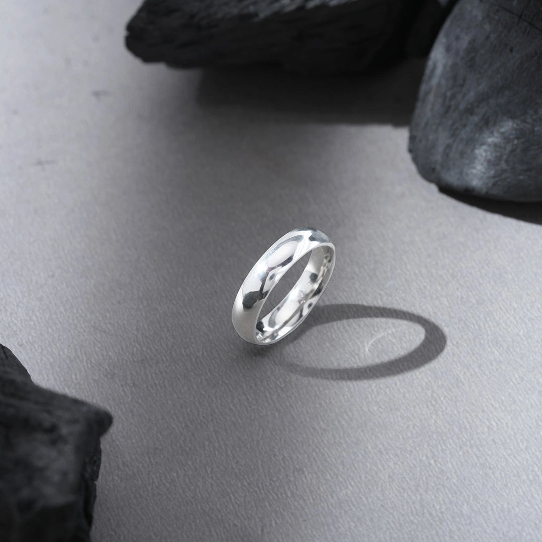 Classic Smooth Sterling Silver Ring Ishna