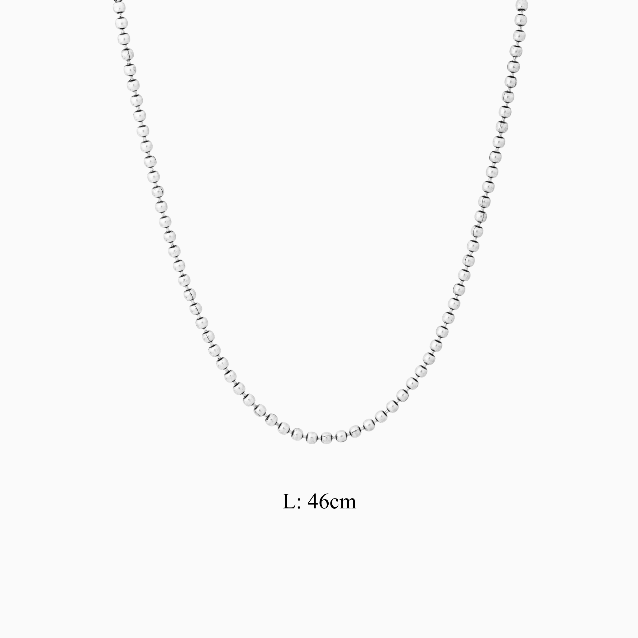 Classic beaded sterling silver chain