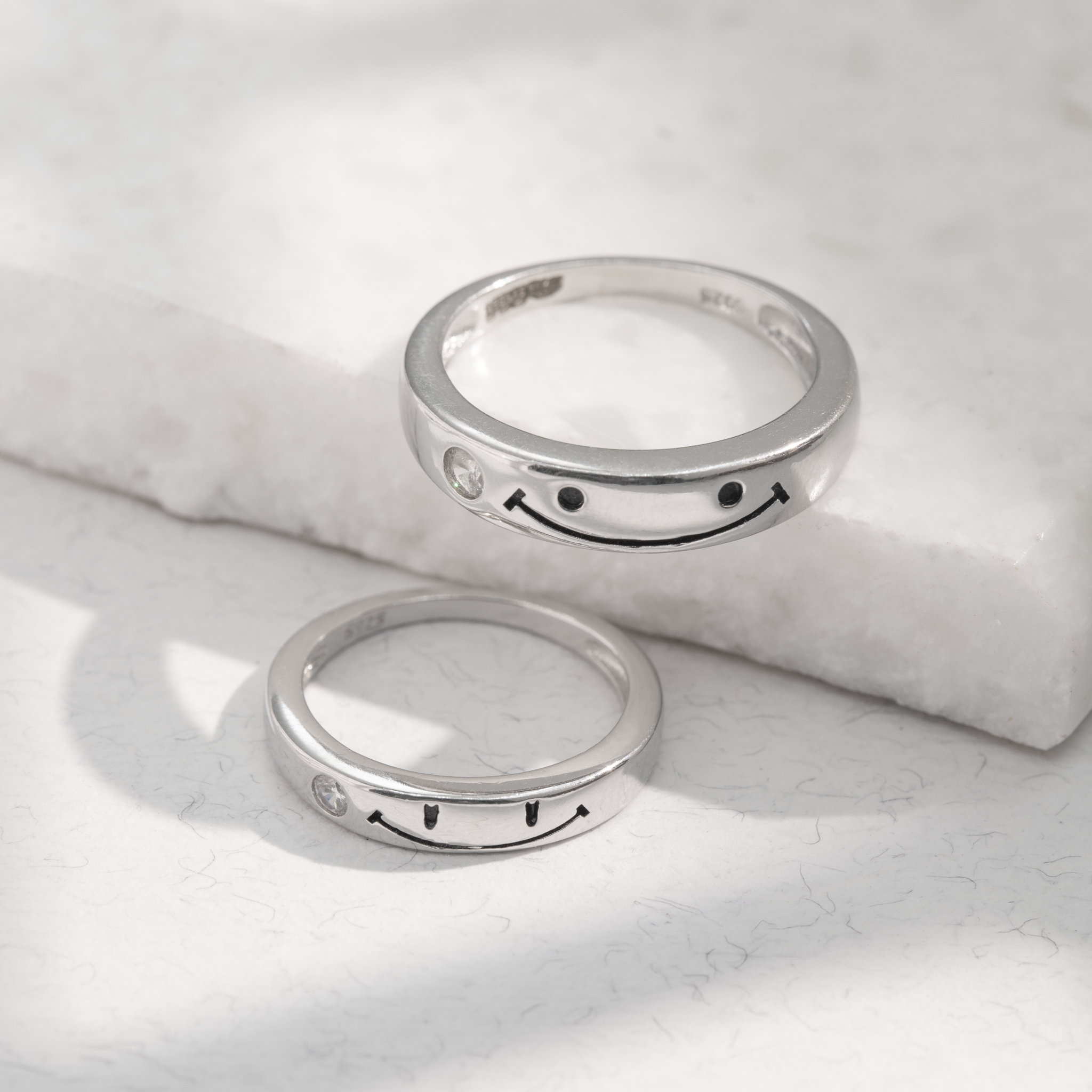 Classic couple rings in sterling silver