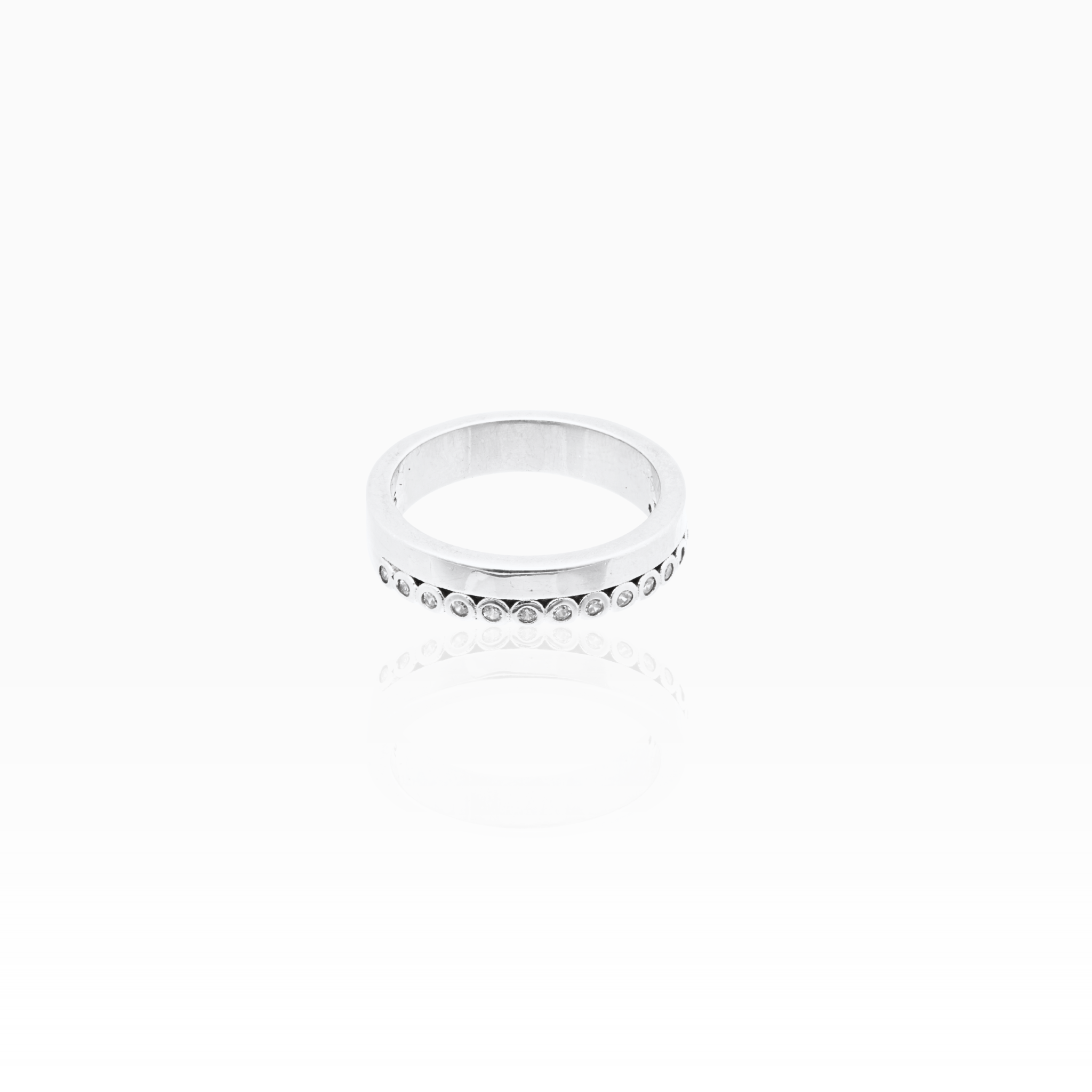 Classic eternity silver ring with cubic zirconia