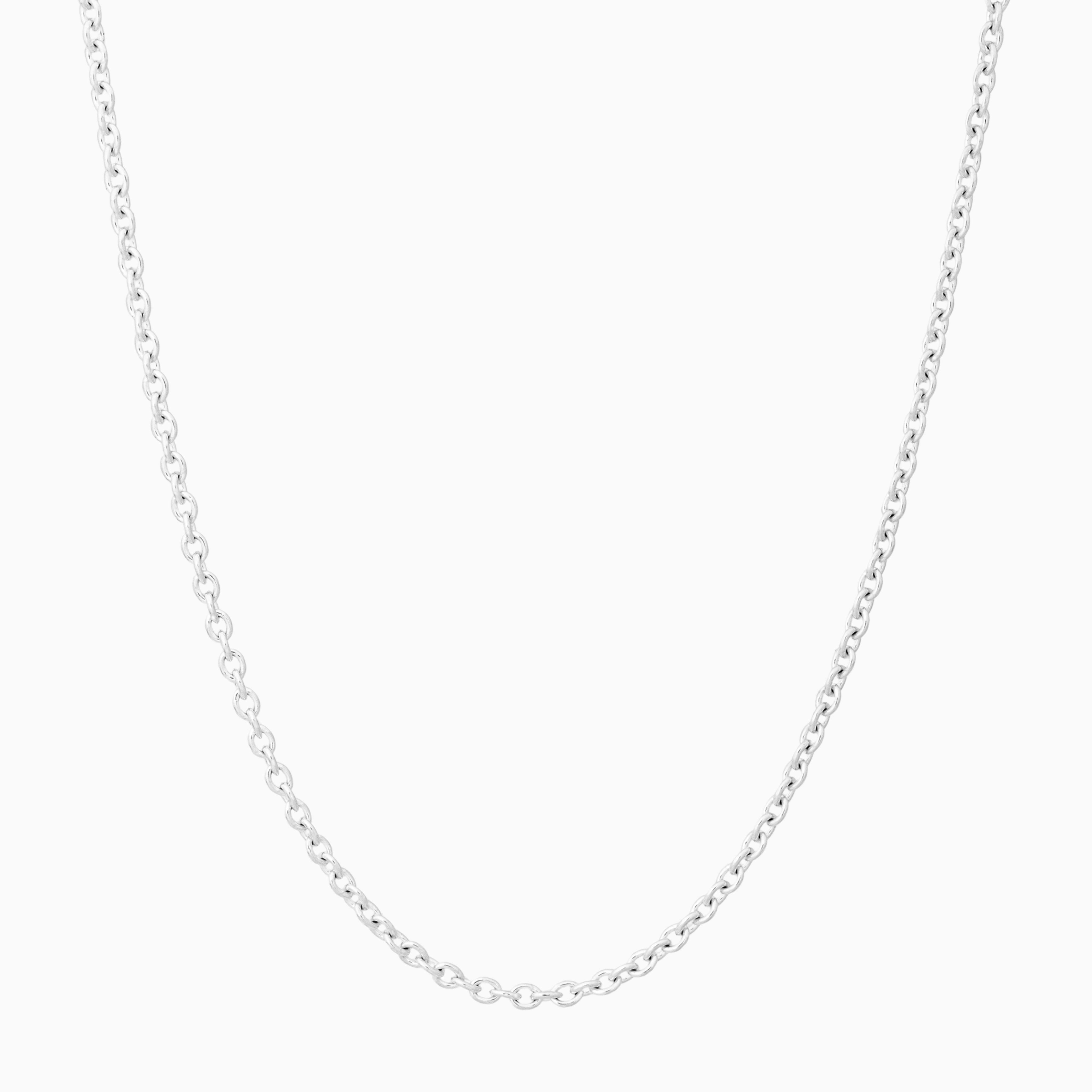 Classic round link sterling silver chain