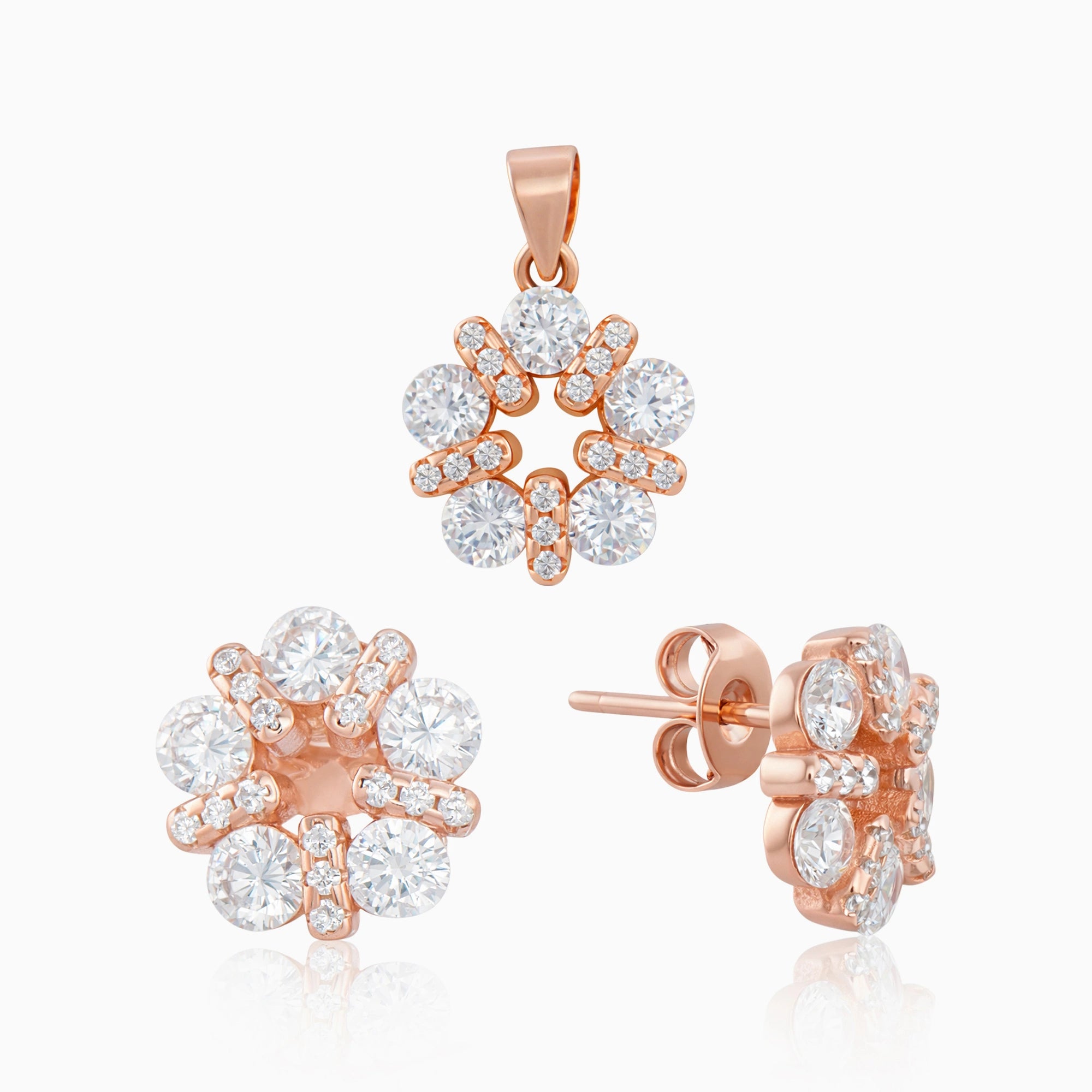  Cluster Pendant & Earring Set Ishna
