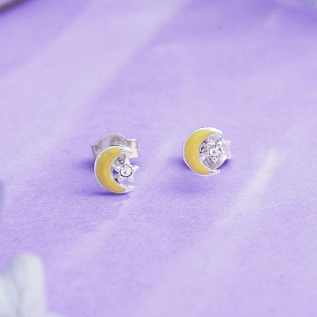 Crescent Moon Stud Earrings Ishna