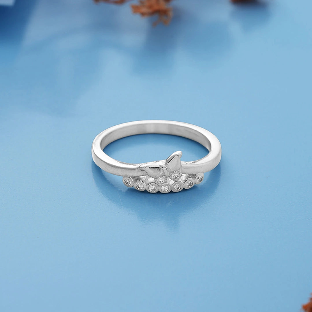 Crystal Butterfly Ring in Silver Ishna