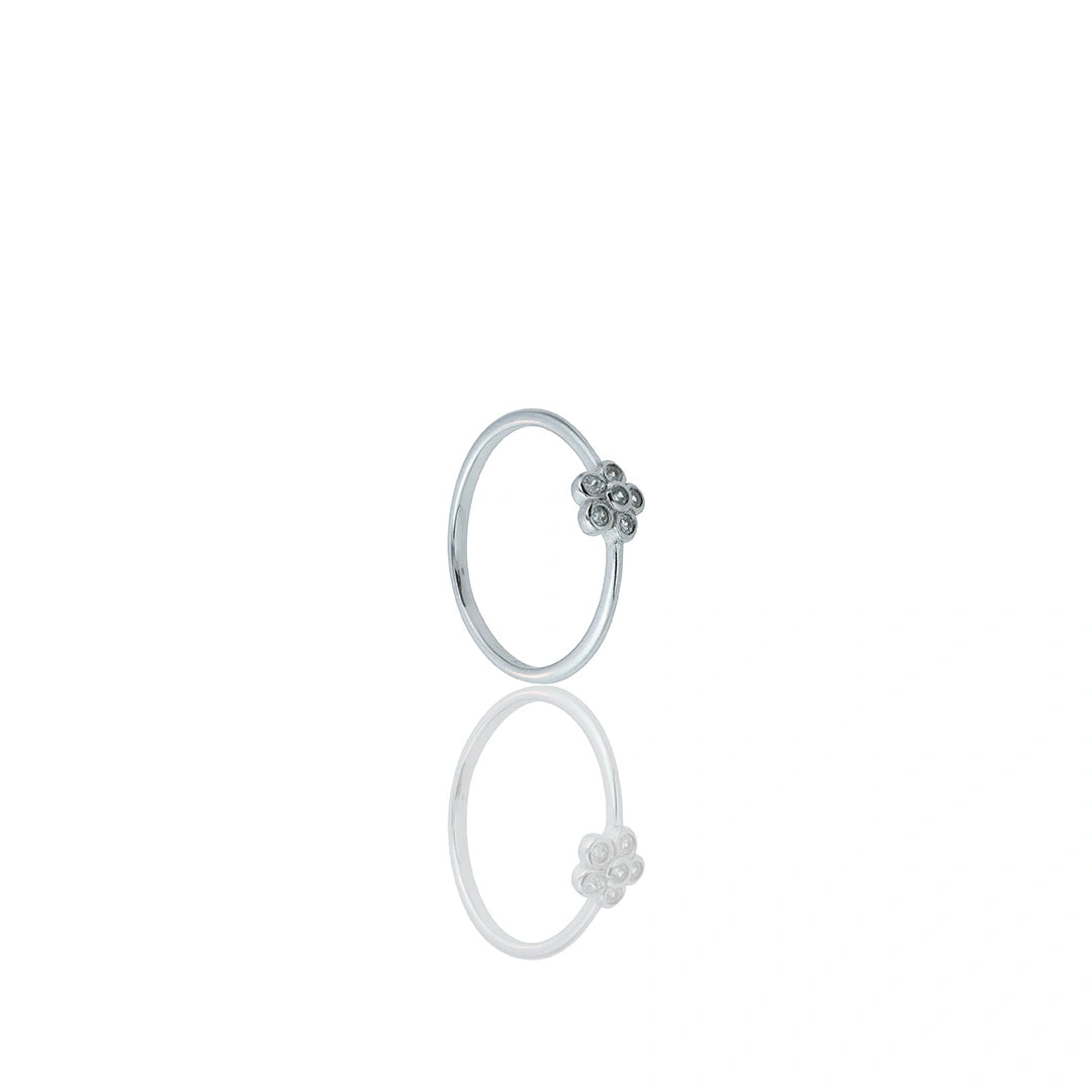 Crystal Flower Motif Ring Ishna