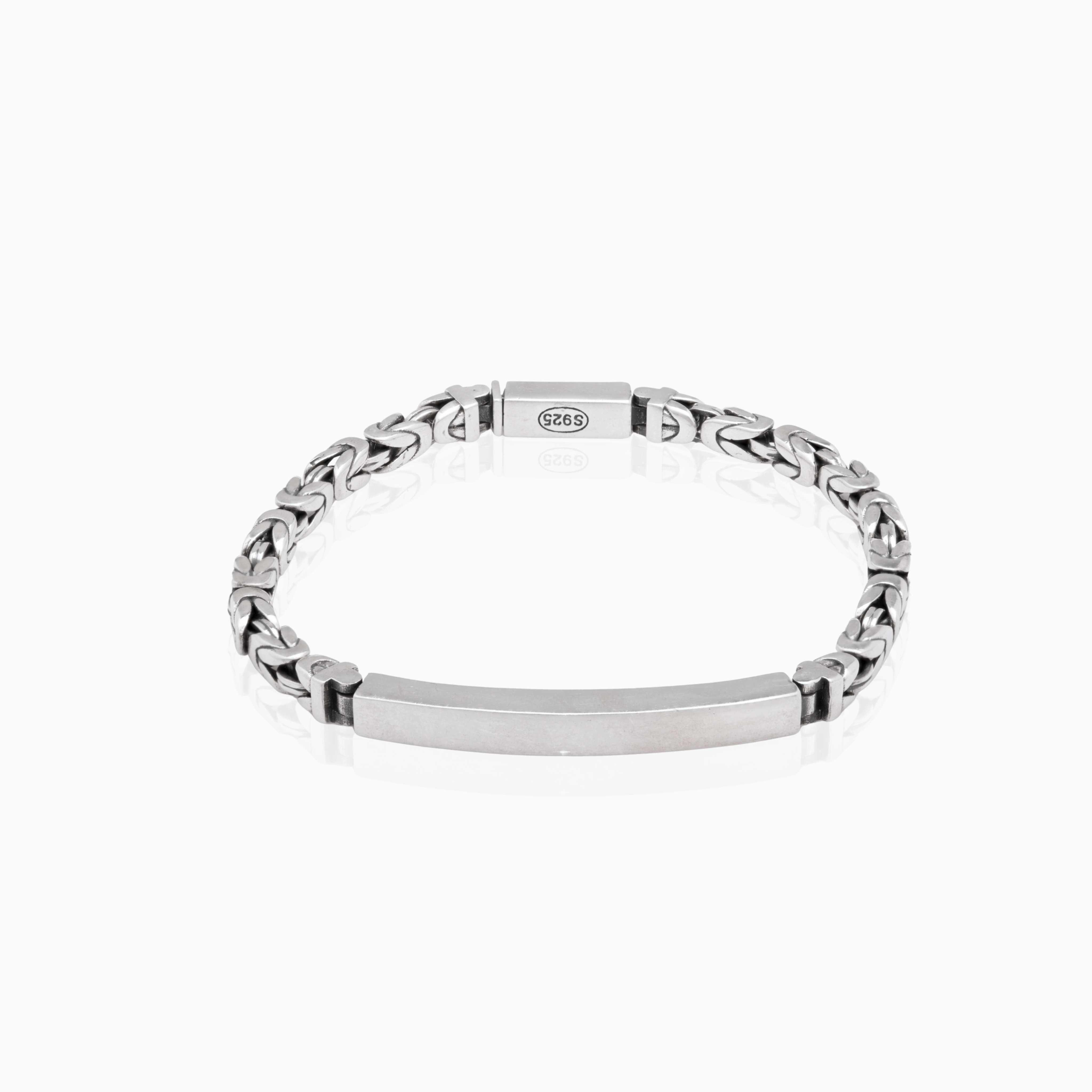 Cuban chain sterling silver ID bracelet