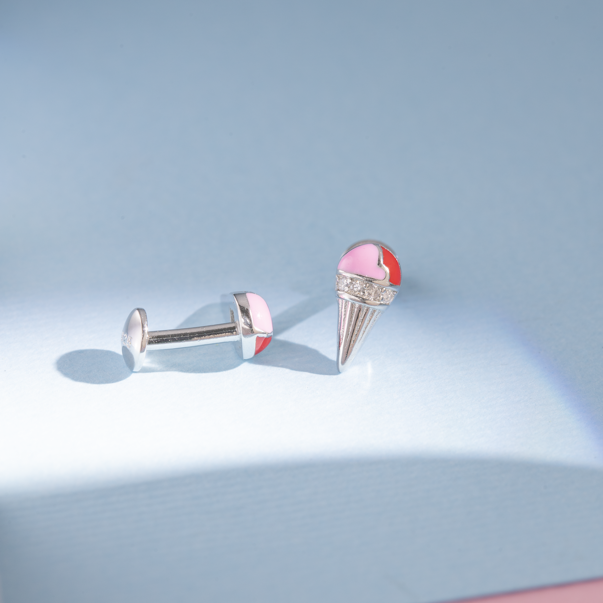 Cute enamel ice cream stud earrings