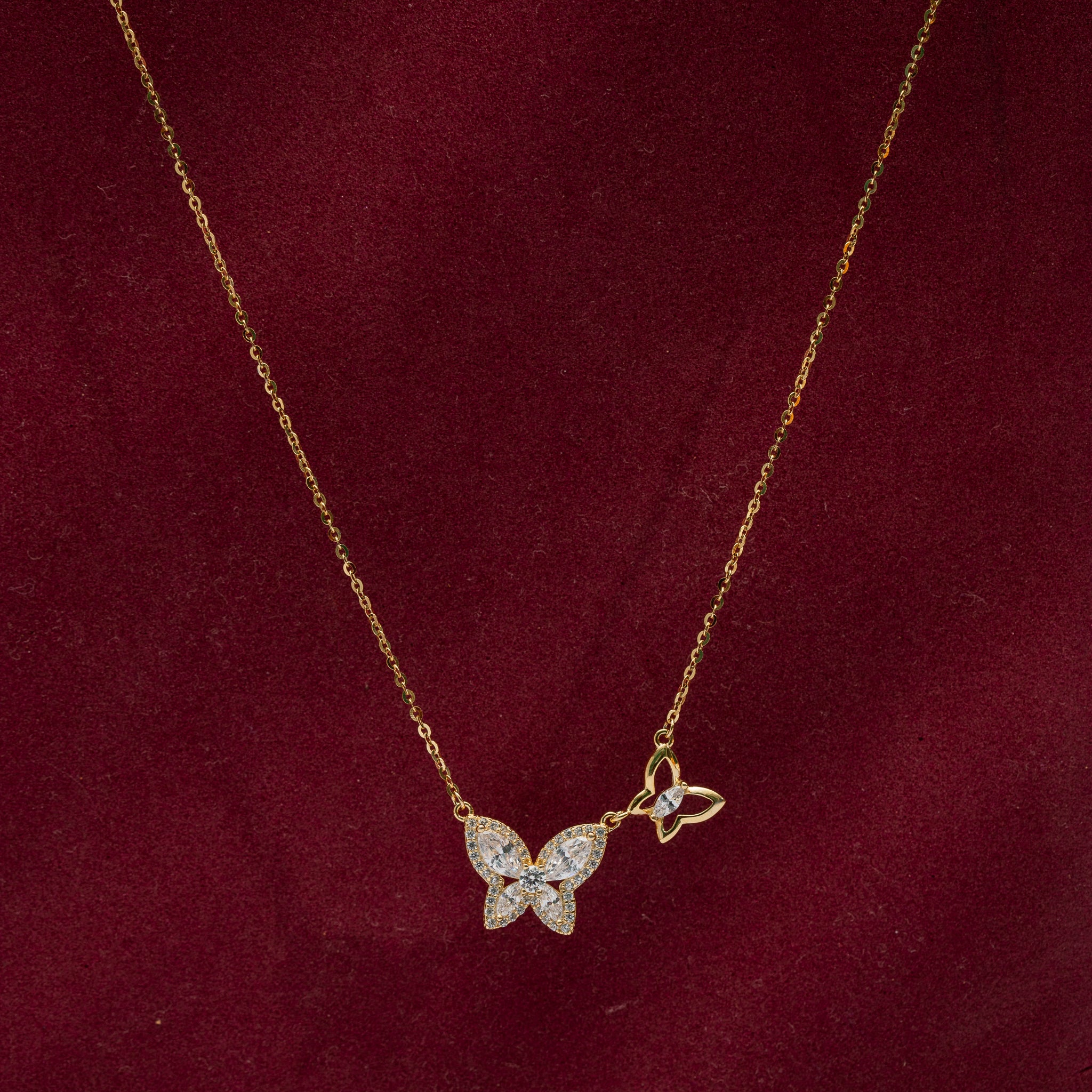 Delicate gold-plated butterfly charm jewelry