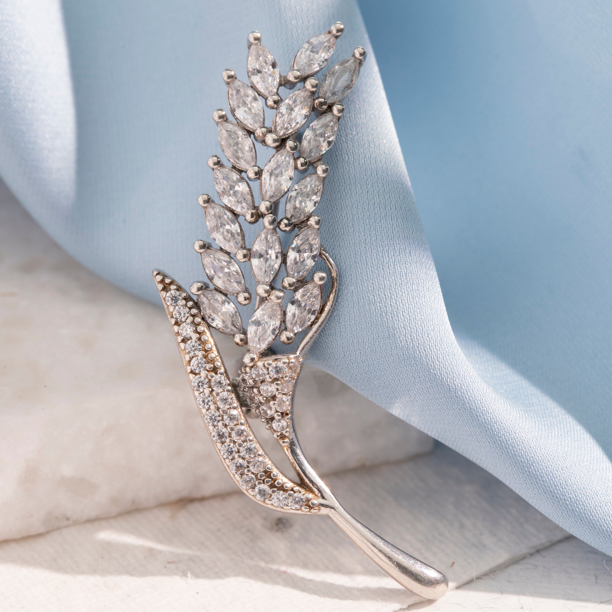 Designer 925 silver brooch festive wear