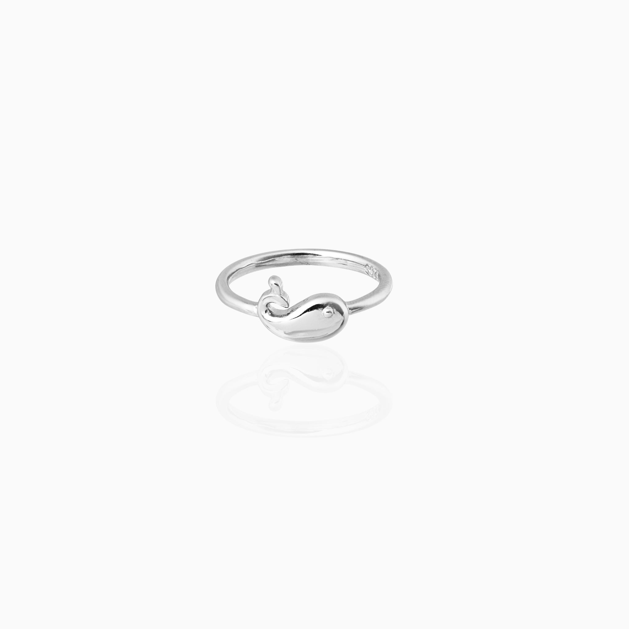 Dolphin motif silver ring