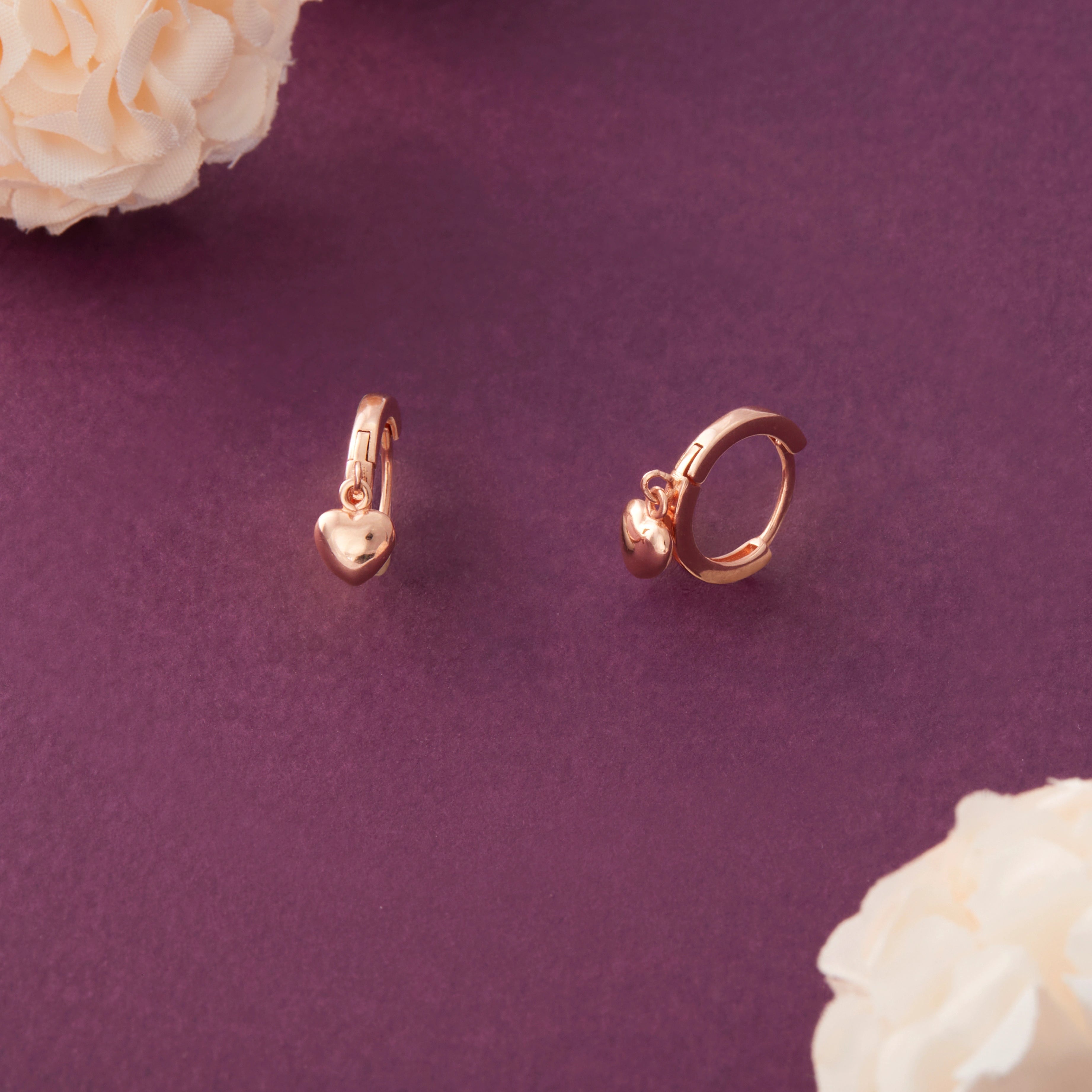 Double Heart Hoop Stud Earrings Ishna