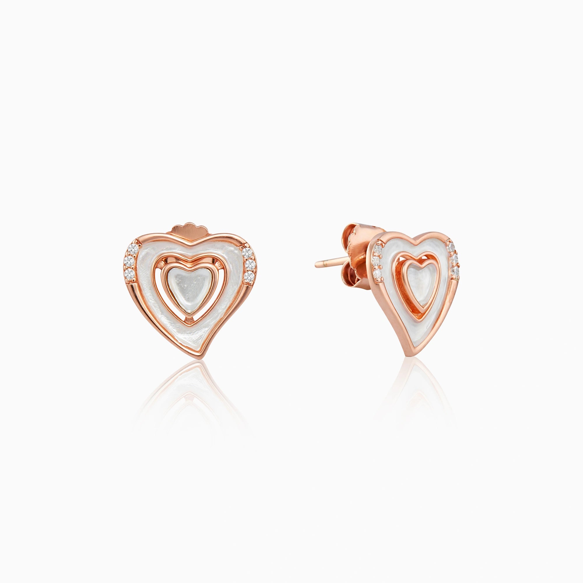 Double Heart Stud Earrings Ishna